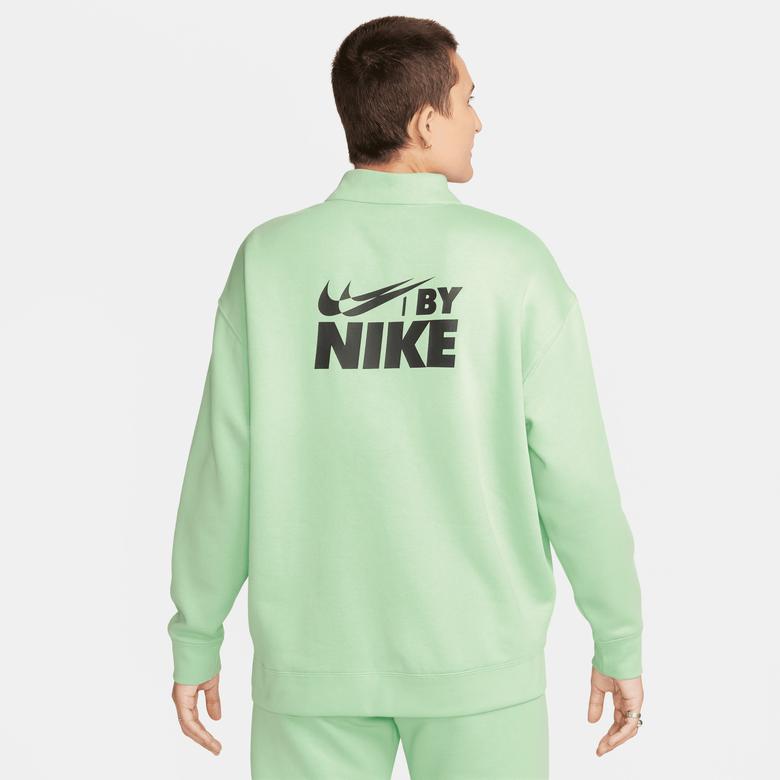 Nike Sportswear Oversized 1/4-Zip Fleece Top Kadın Yeşil Sweatshirt