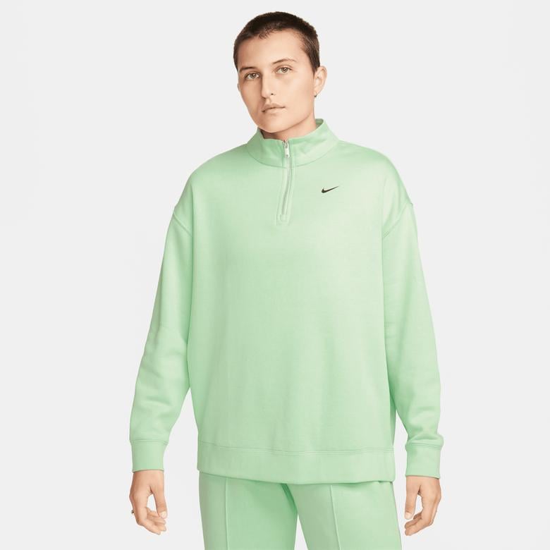 Nike Sportswear Oversized 1/4-Zip Fleece Top Kadın Yeşil Sweatshirt
