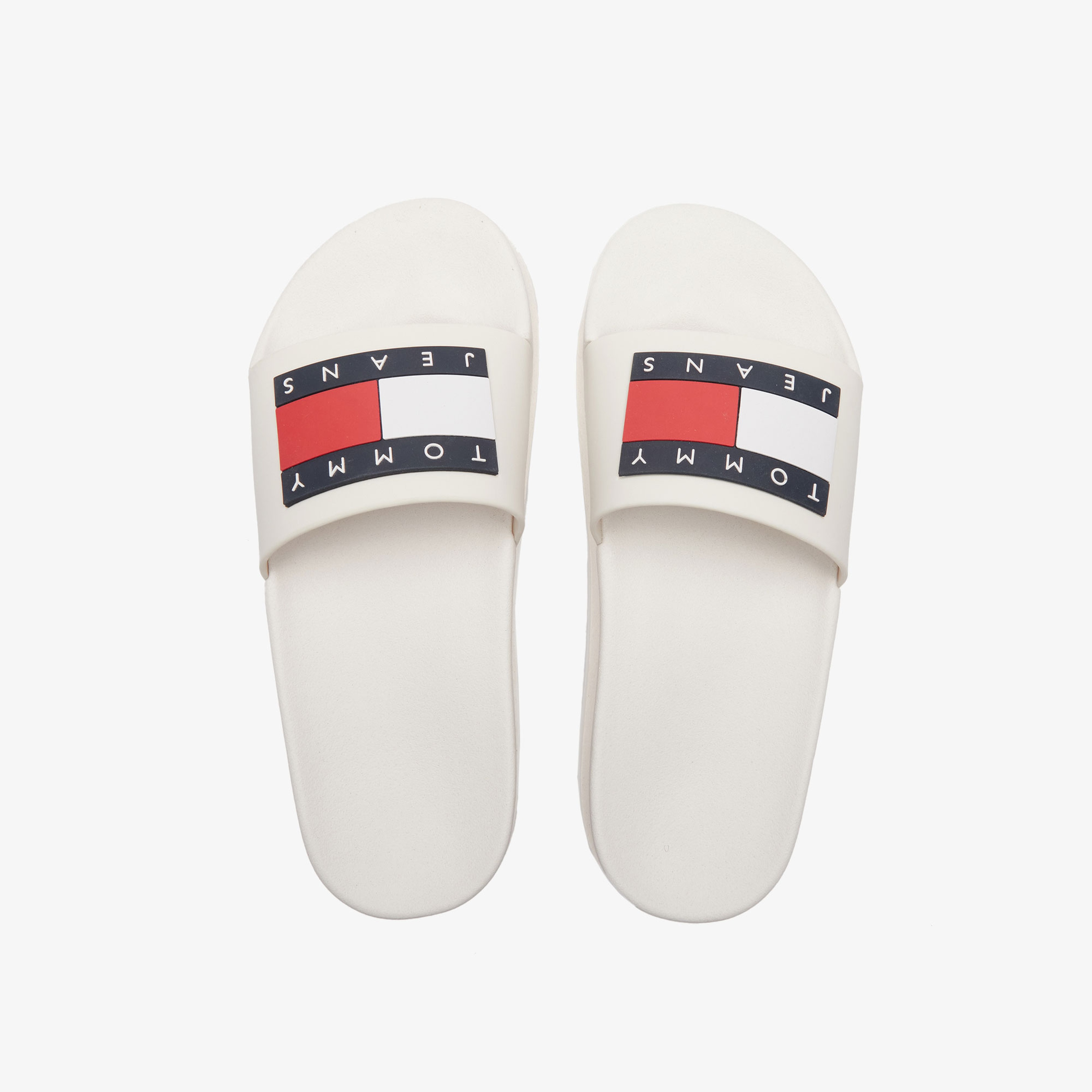 Tommy Jeans Elevated Flatform Slide Kadın Beyaz Terlik