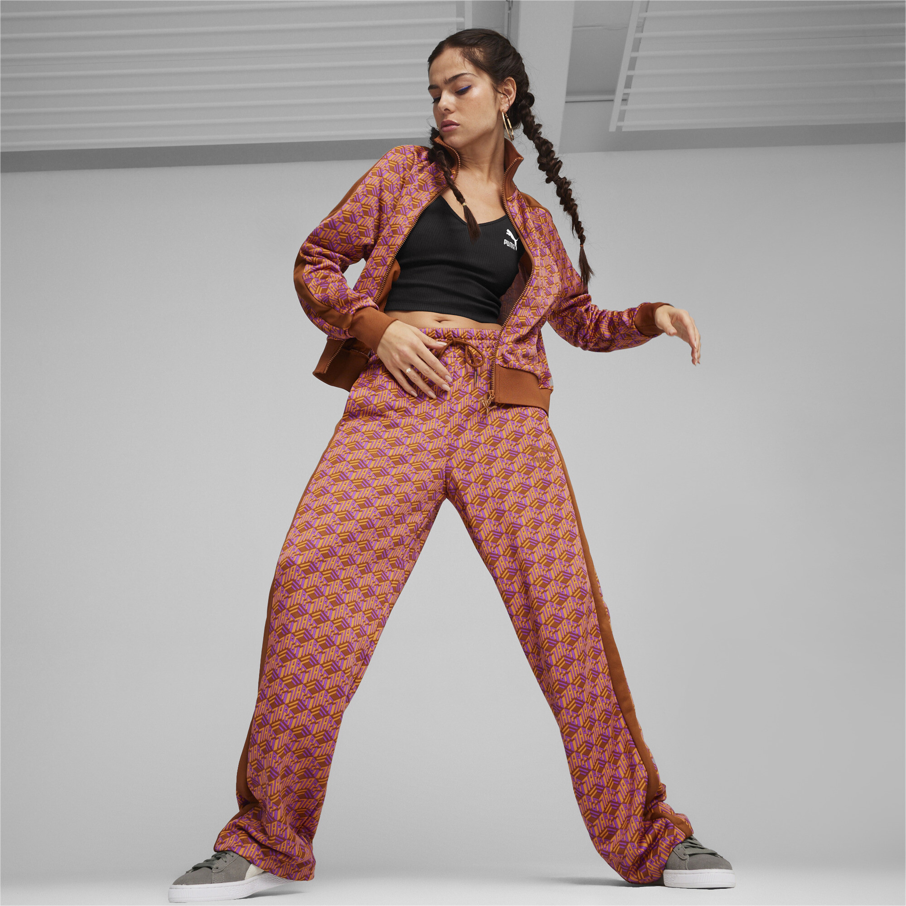 Puma T7 Aop Track Kadın Kahverengi Eşofman Üstü