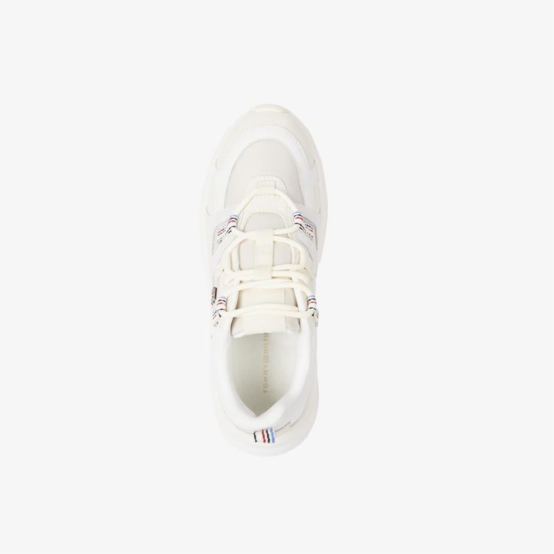 Tommy Hilfiger Fashion Chunky Runner Stripes Kadın Bej Sneaker