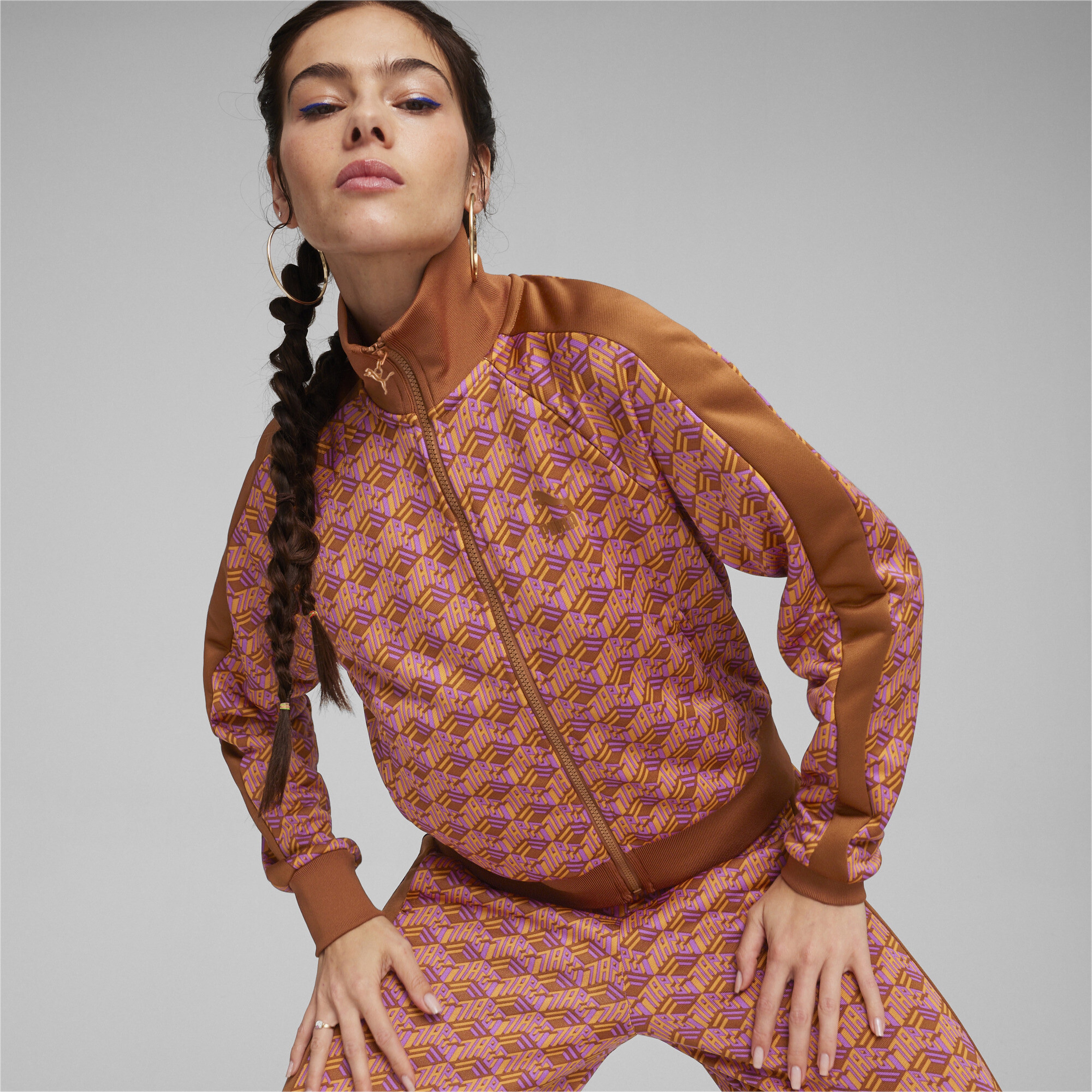 Puma T7 Aop Track Kadın Kahverengi Eşofman Üstü