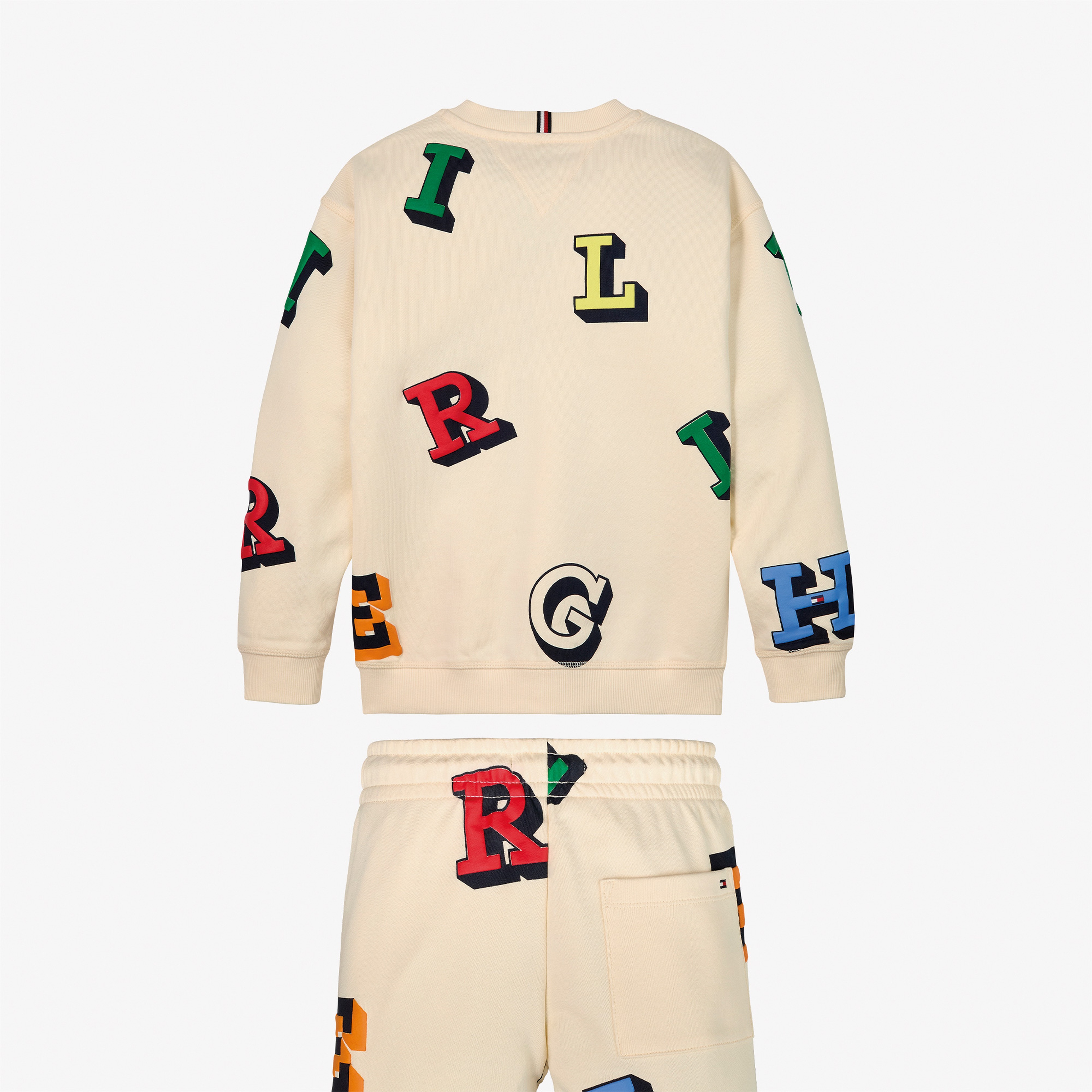 Tommy Hilfiger Monotype Allover Set Çocuk Bej Sweatshirt