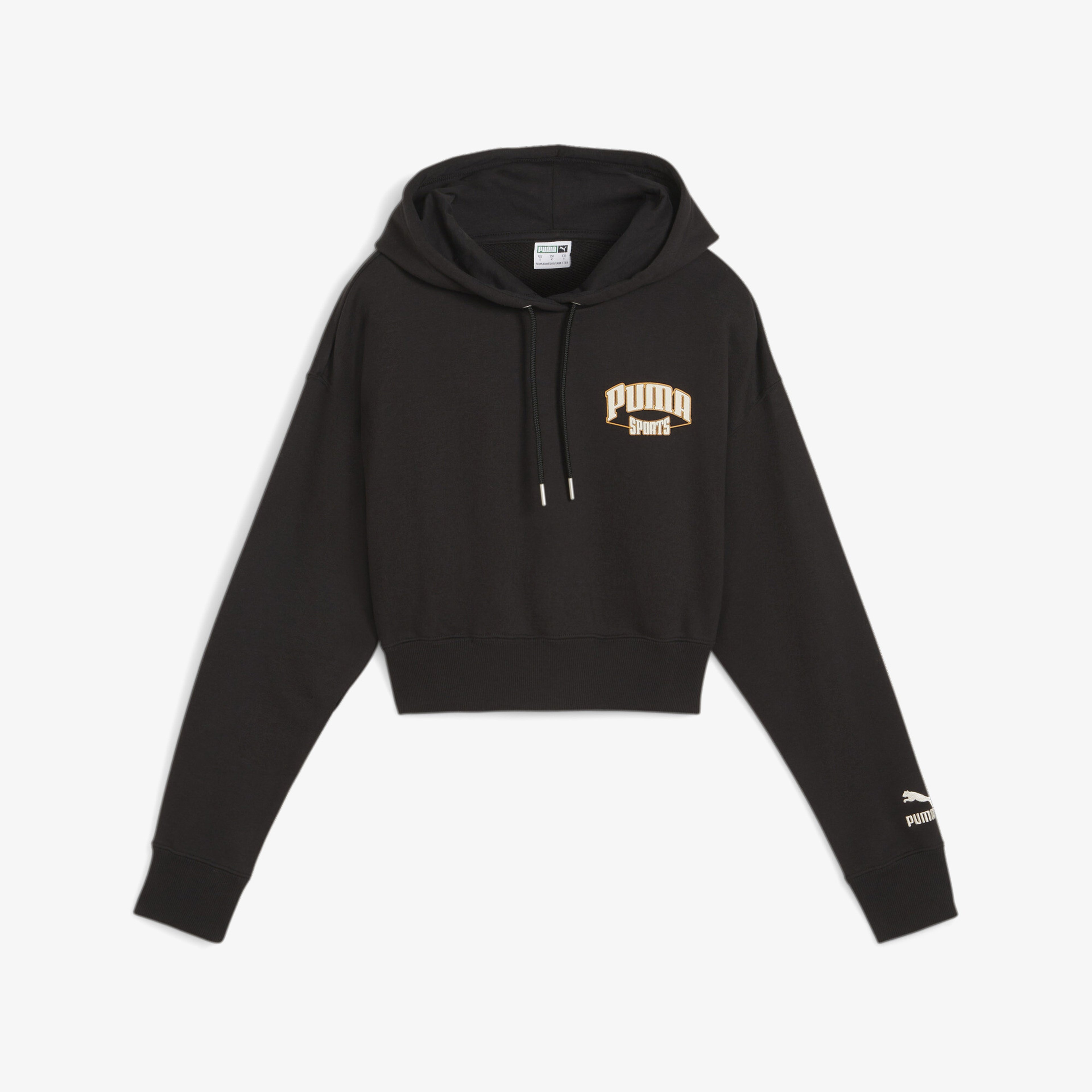 Puma Team Cropped Kadın Siyah Hoodie