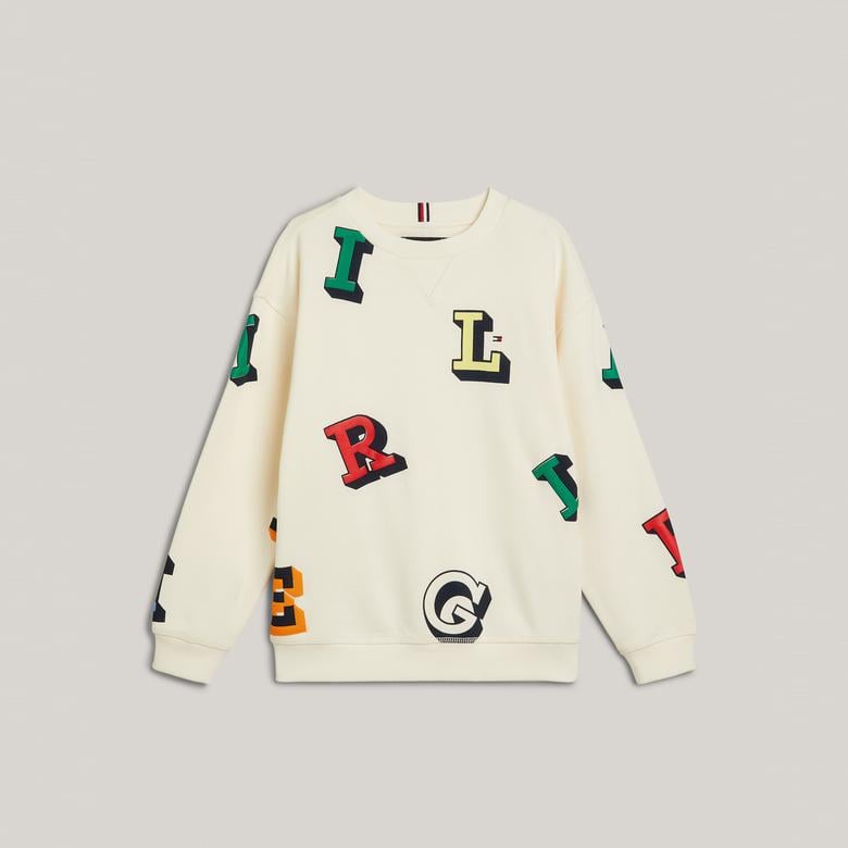 Tommy Hilfiger Monotype Allover Set Çocuk Bej Sweatshirt