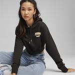 Puma Team Cropped Kadın Siyah Hoodie
