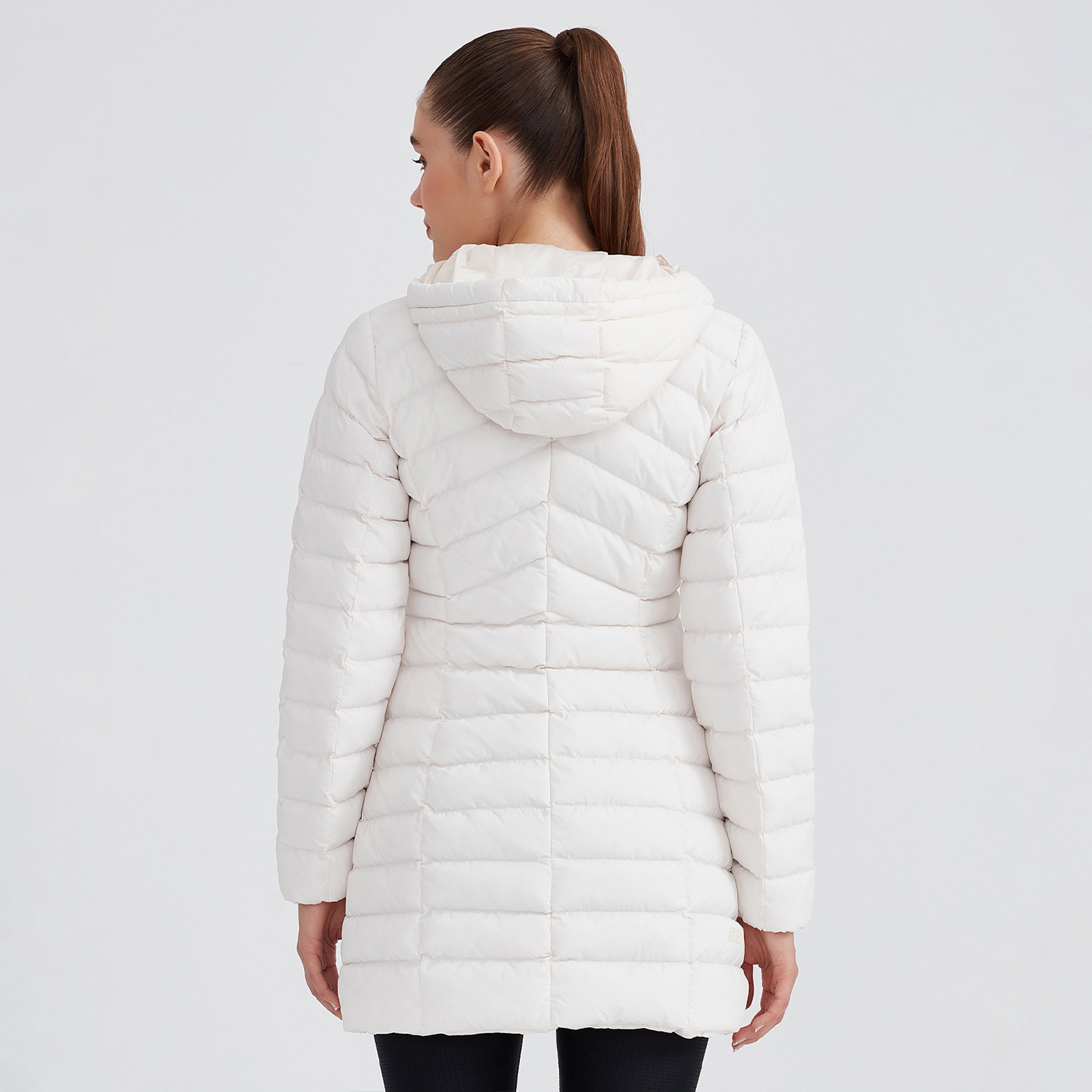 Skechers Essential Maxi Length Hooded Kadın Beyaz Günlük Mont