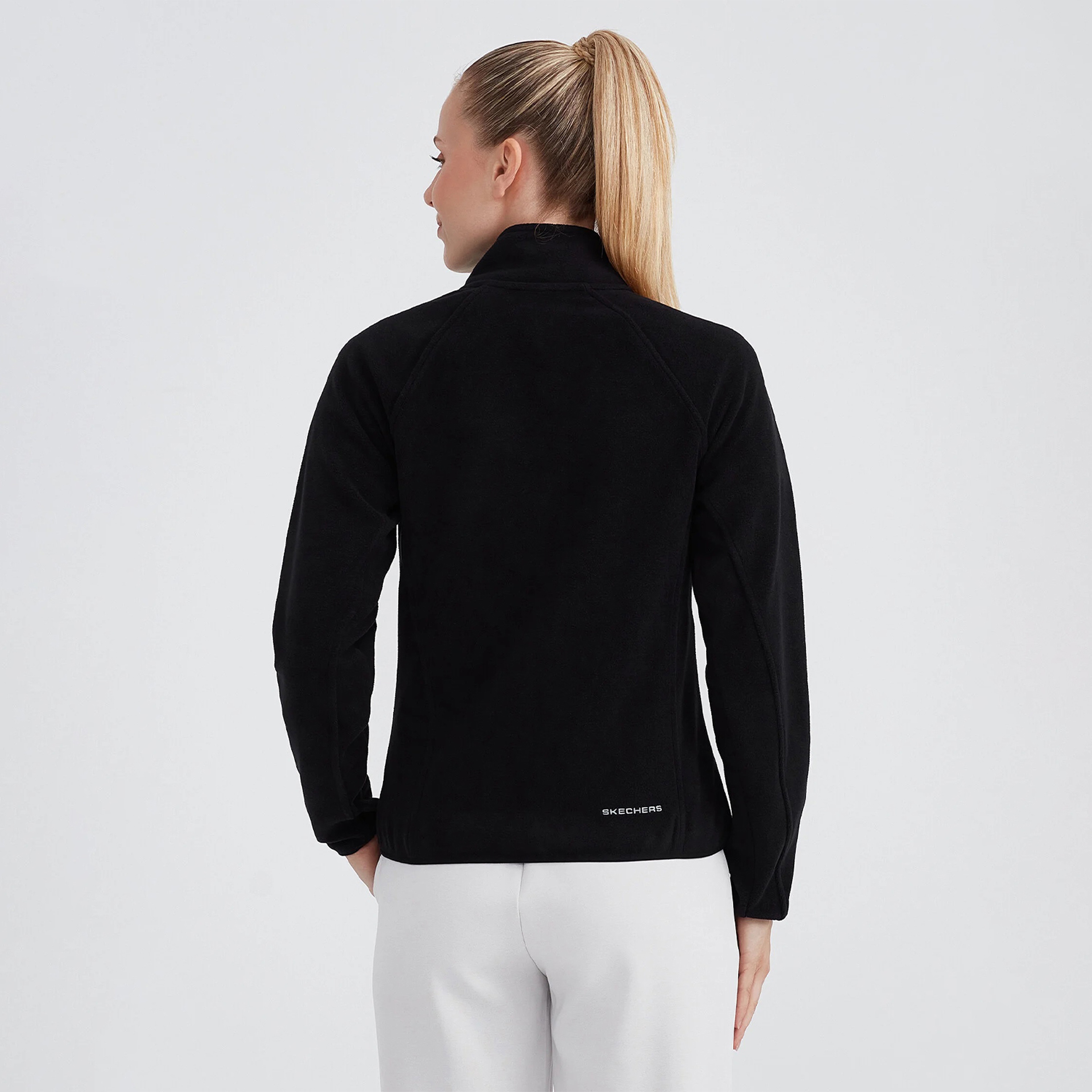 Skechers Turtle Neck Full Zip Kadın Siyah Günlük Polar