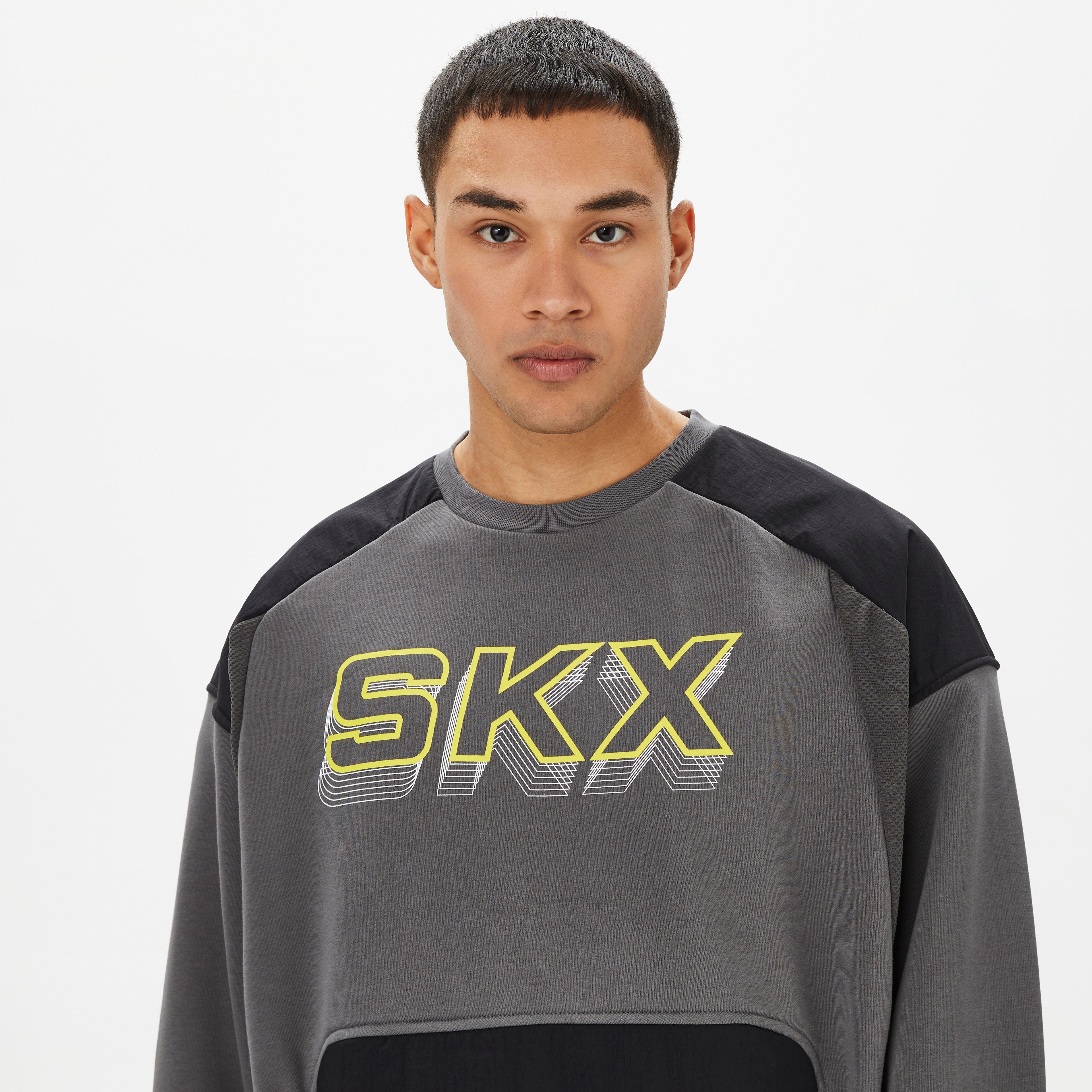 Skechers Lw Fleece Crew Neck Erkek Gri Sweatshirt