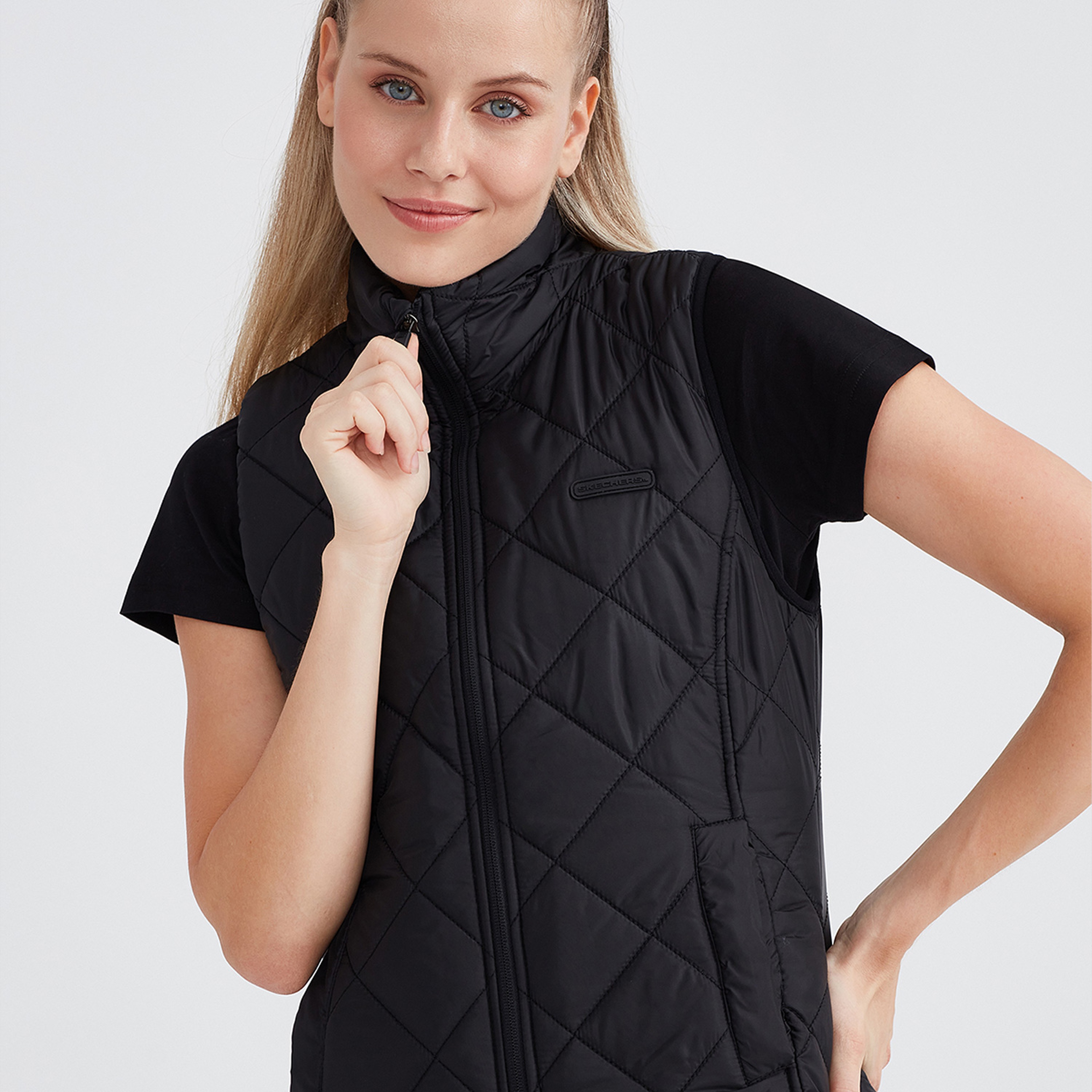 Skechers Outerwear Padded Kadın Siyah Günlük Yelek