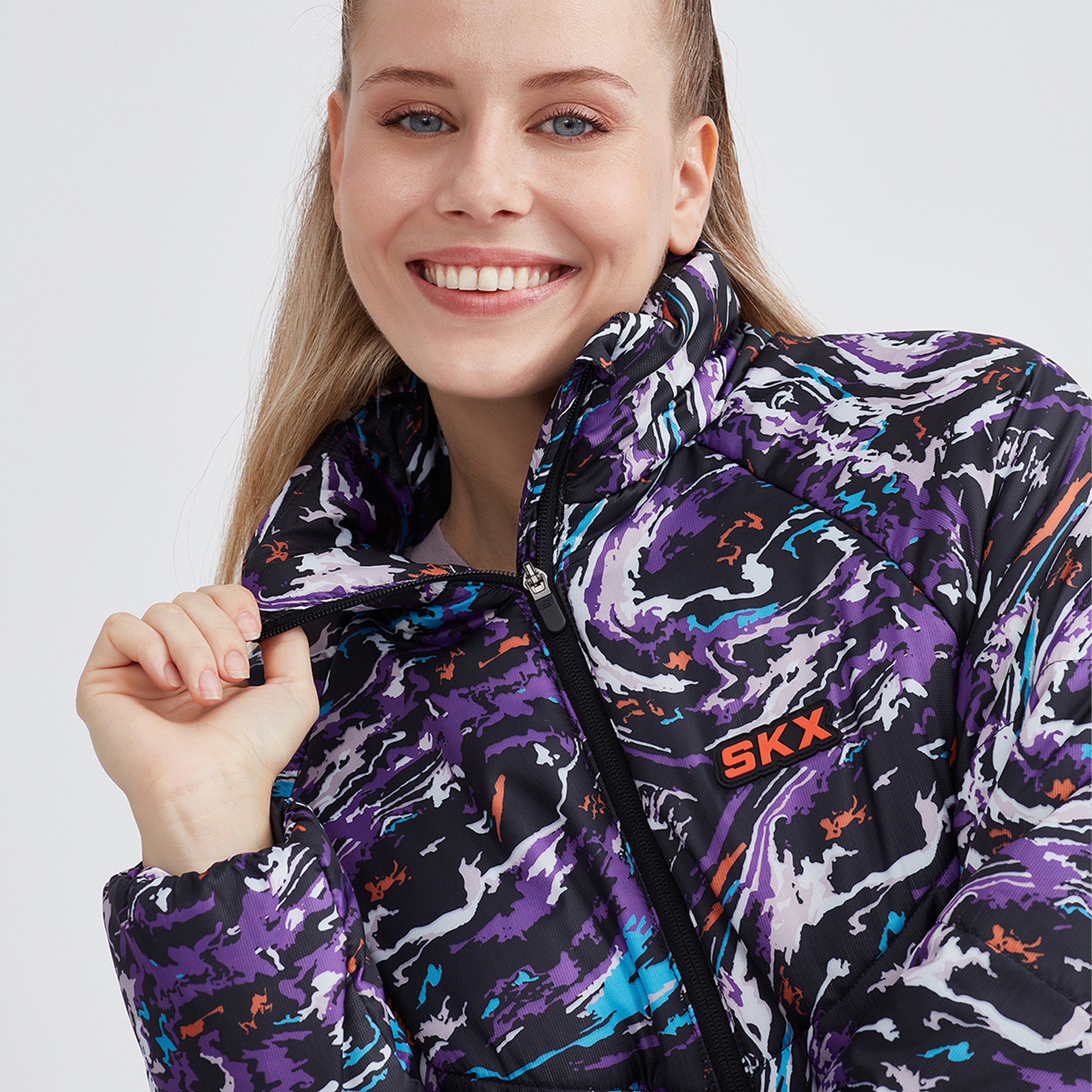 Skechers Outerwear Padded Kadın Mor Günlük Mont