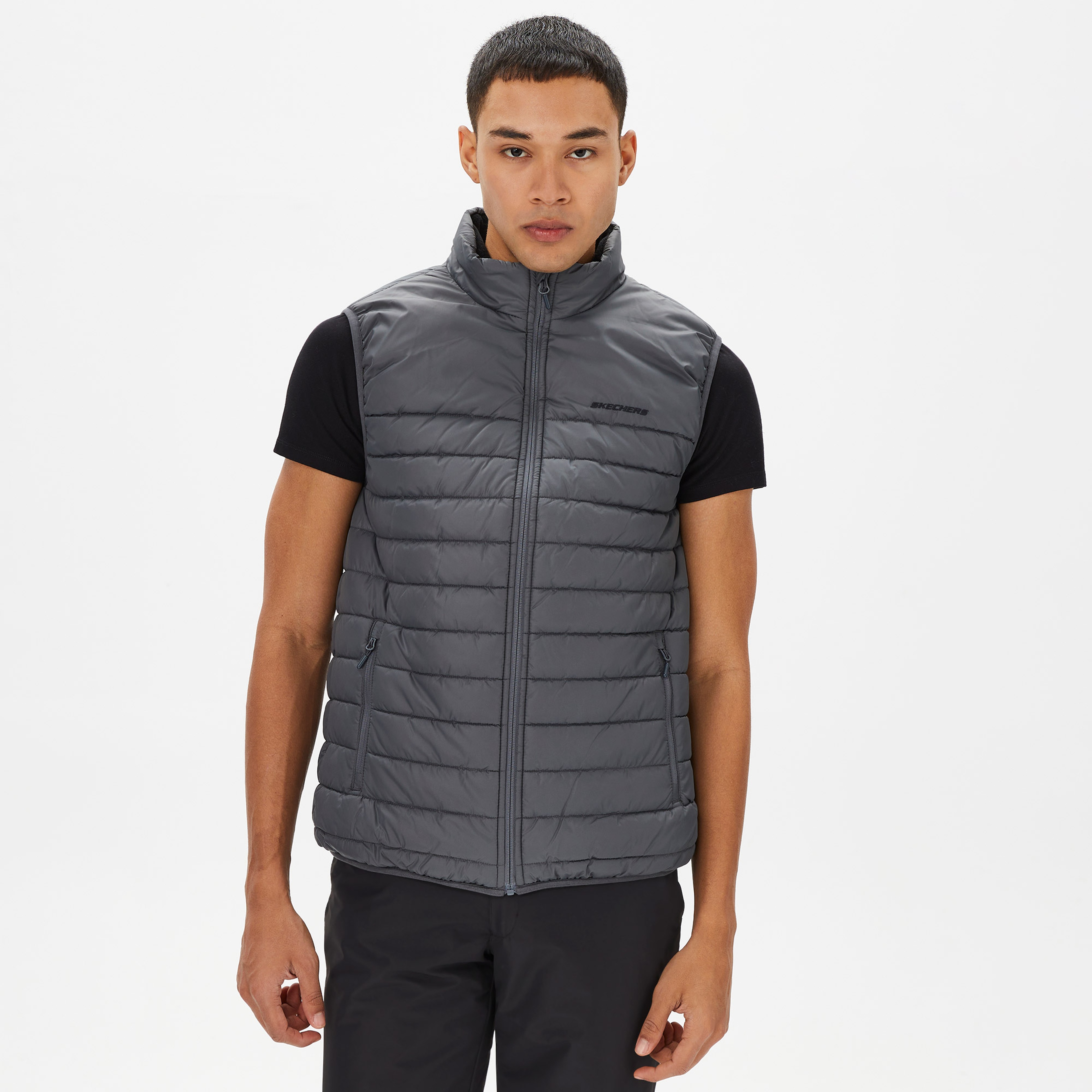 Skechers Outerwear Padded Erkek Gri Günlük Yelek