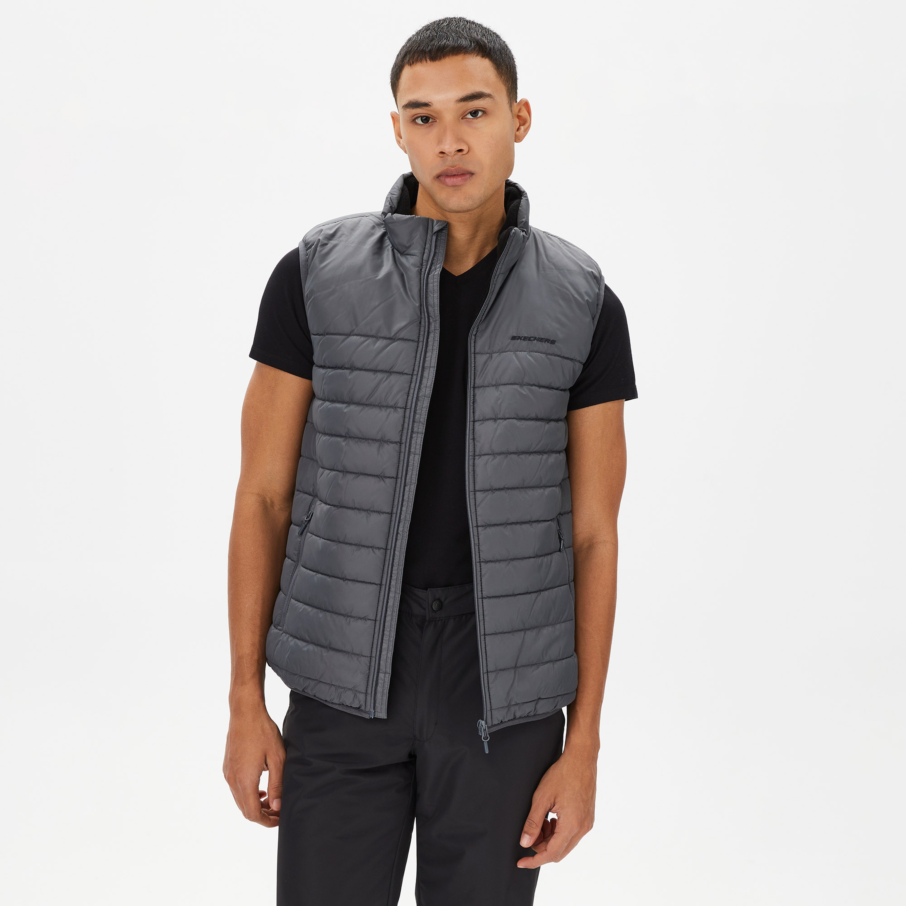 Skechers Outerwear Padded Erkek Gri Günlük Yelek