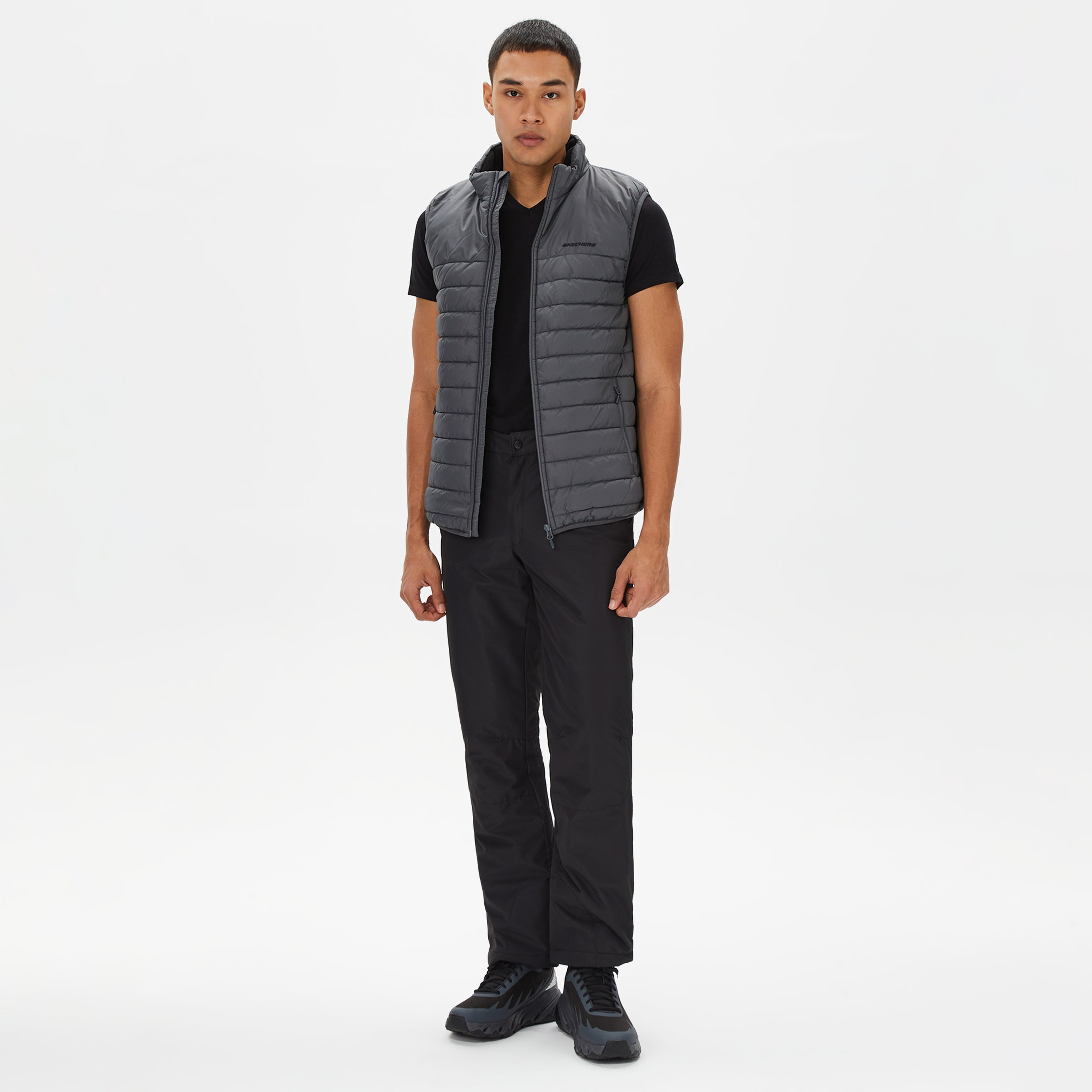 Skechers Outerwear Padded Erkek Gri Günlük Yelek