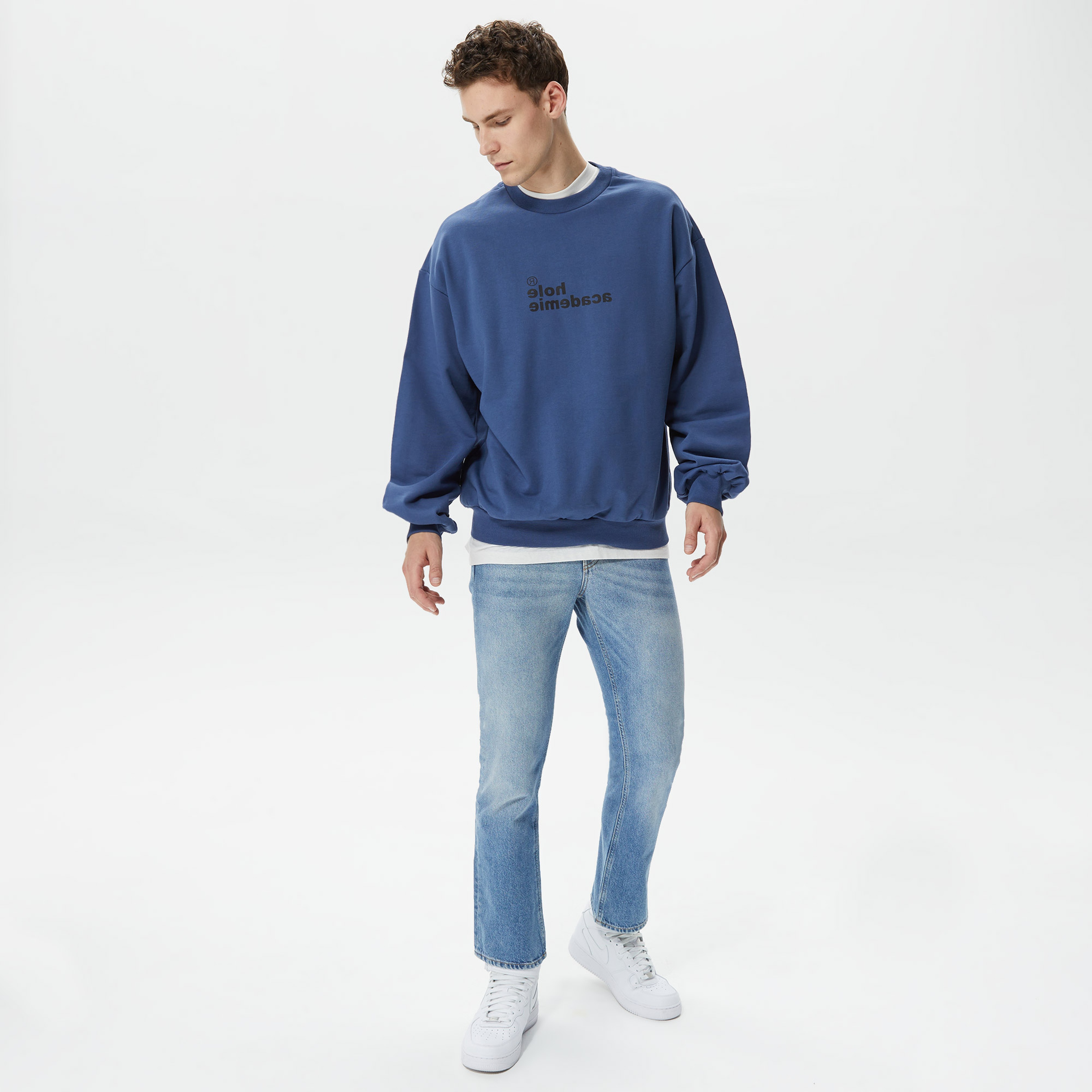 Holeacademie Essentials Erkek Lacivert Sweatshirt