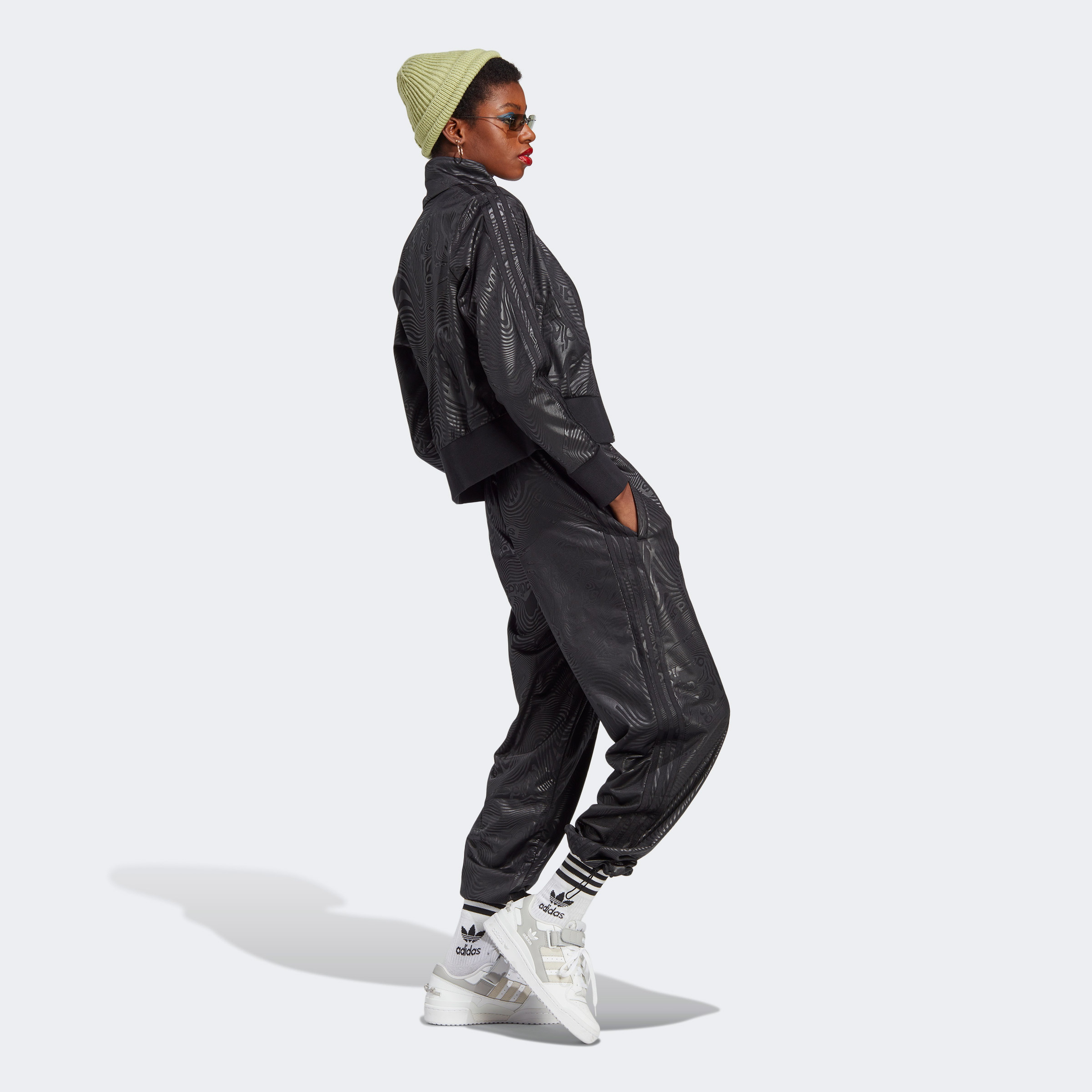 adidas Marble Print Firebird Tracksuit Kadın Siyah Eşofman Altı