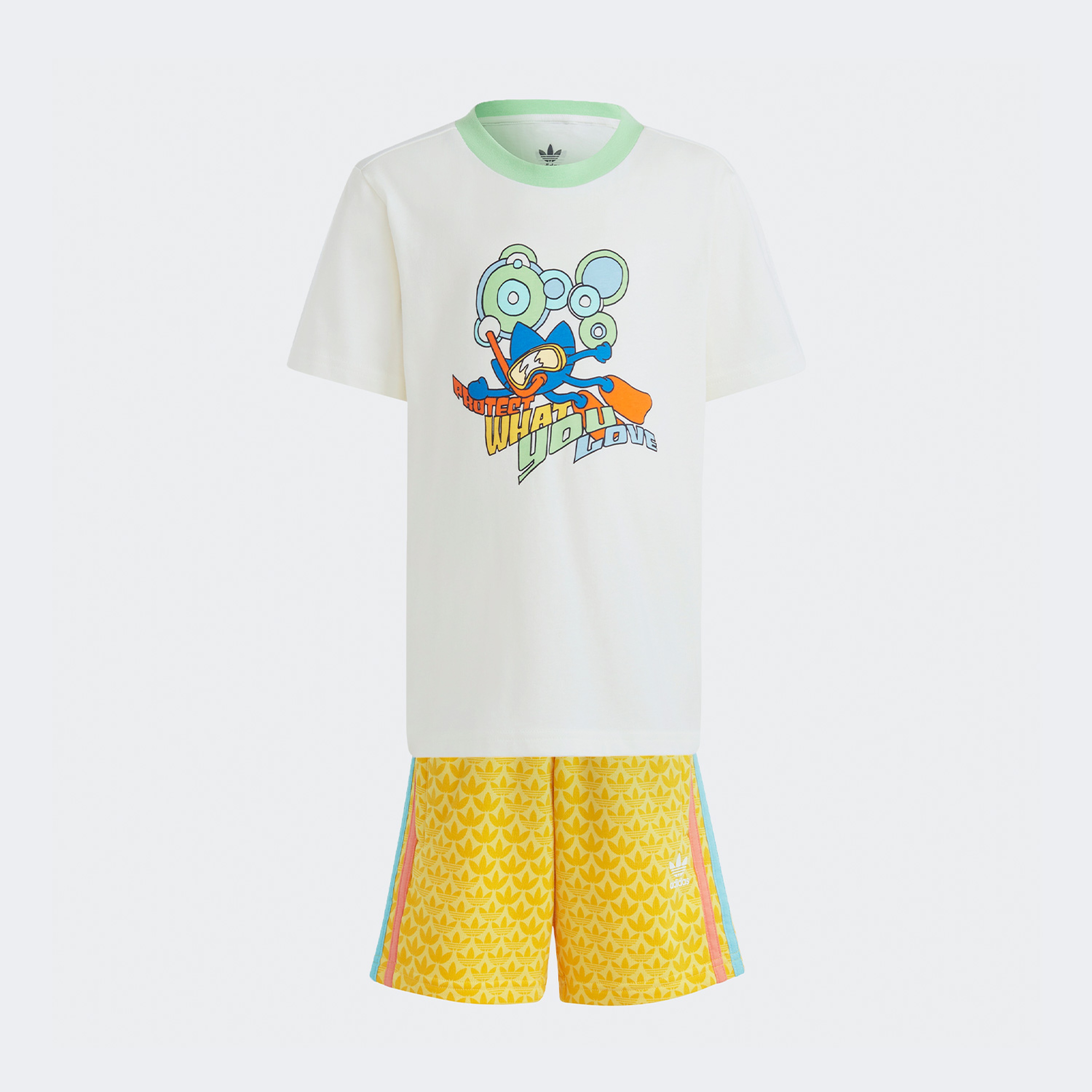 adidas Graphic Print Çocuk Renkli T-Shirt Şort Takım