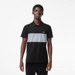 Erkek Regular Fit Renk Bloklu Siyah Polo
