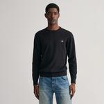 GANT Erkek Siyah Regular Fit Bisiklet Yaka Kazak