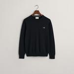 GANT Erkek Siyah Regular Fit Bisiklet Yaka Kazak