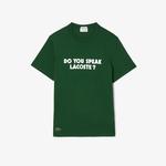 Unisex Relax Fit Bisiklet Yaka Baskılı Yeşil T-Shirt