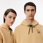 Unisex Relaxed Fit Kapüşonlu Bej Sweatshirt