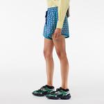 Kadın Baskılı Mavi Şort