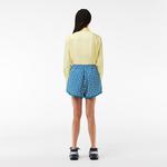 Kadın Baskılı Mavi Şort