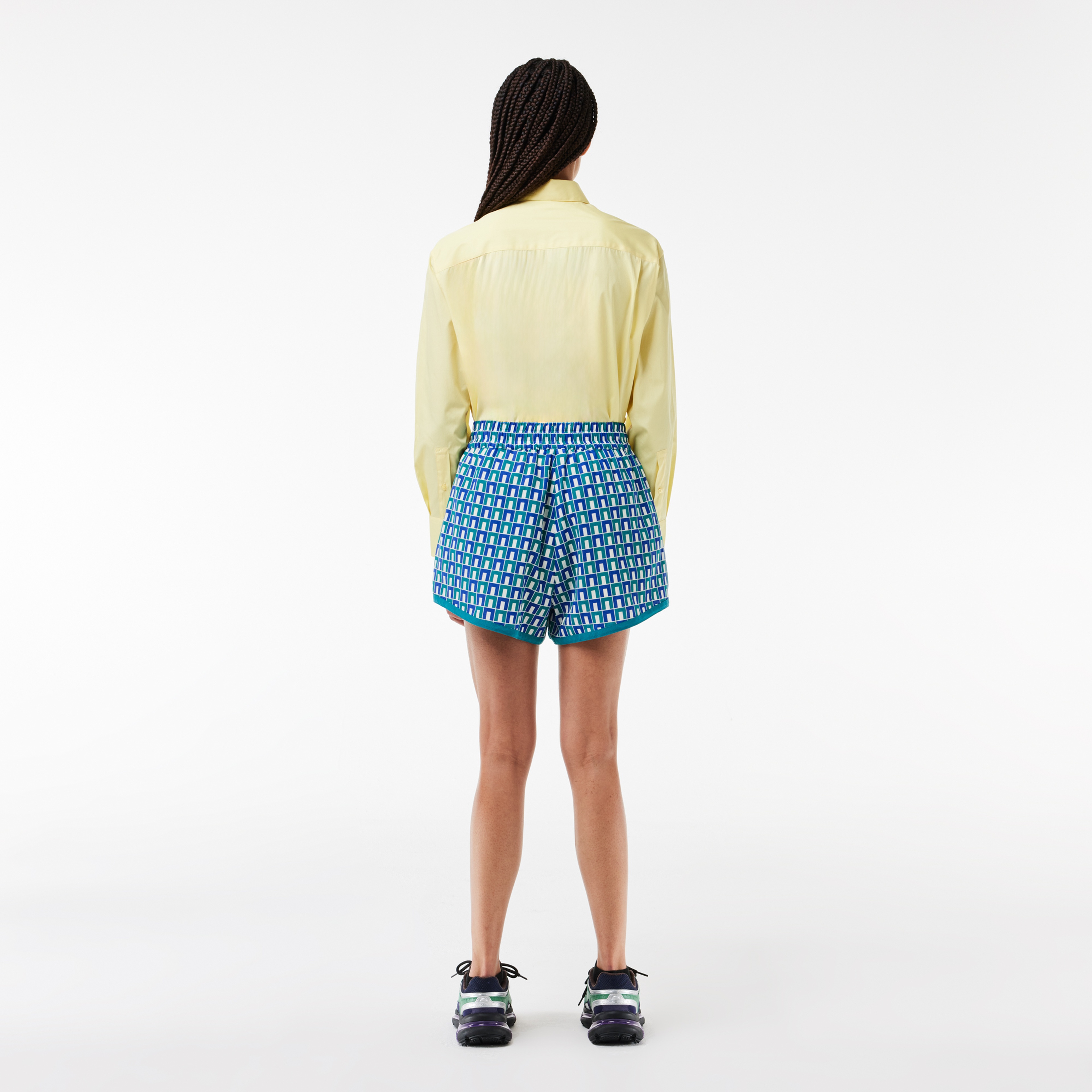 Kadın Baskılı Mavi Şort