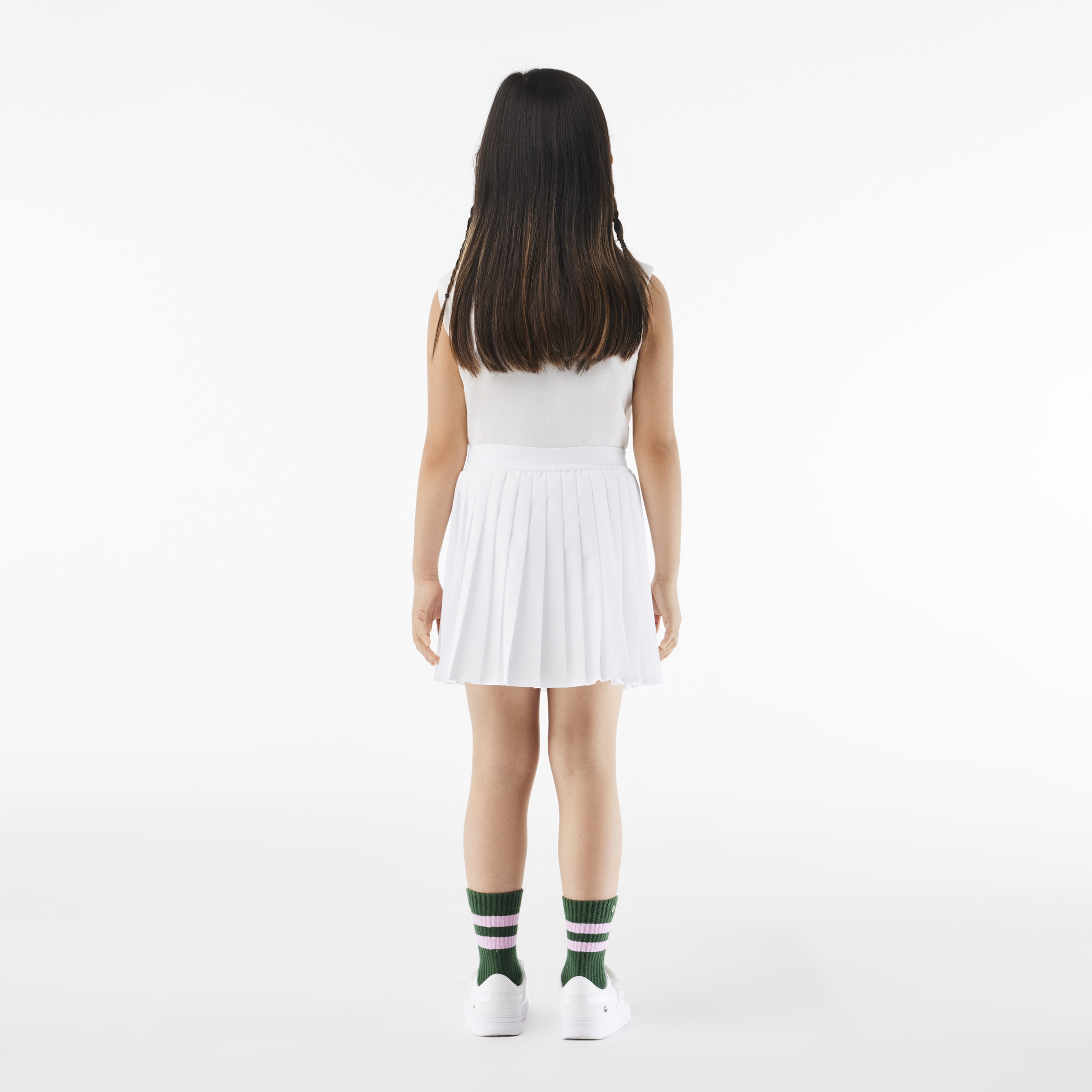 Lacoste Kız Çocuk Pileli Beyaz Etek