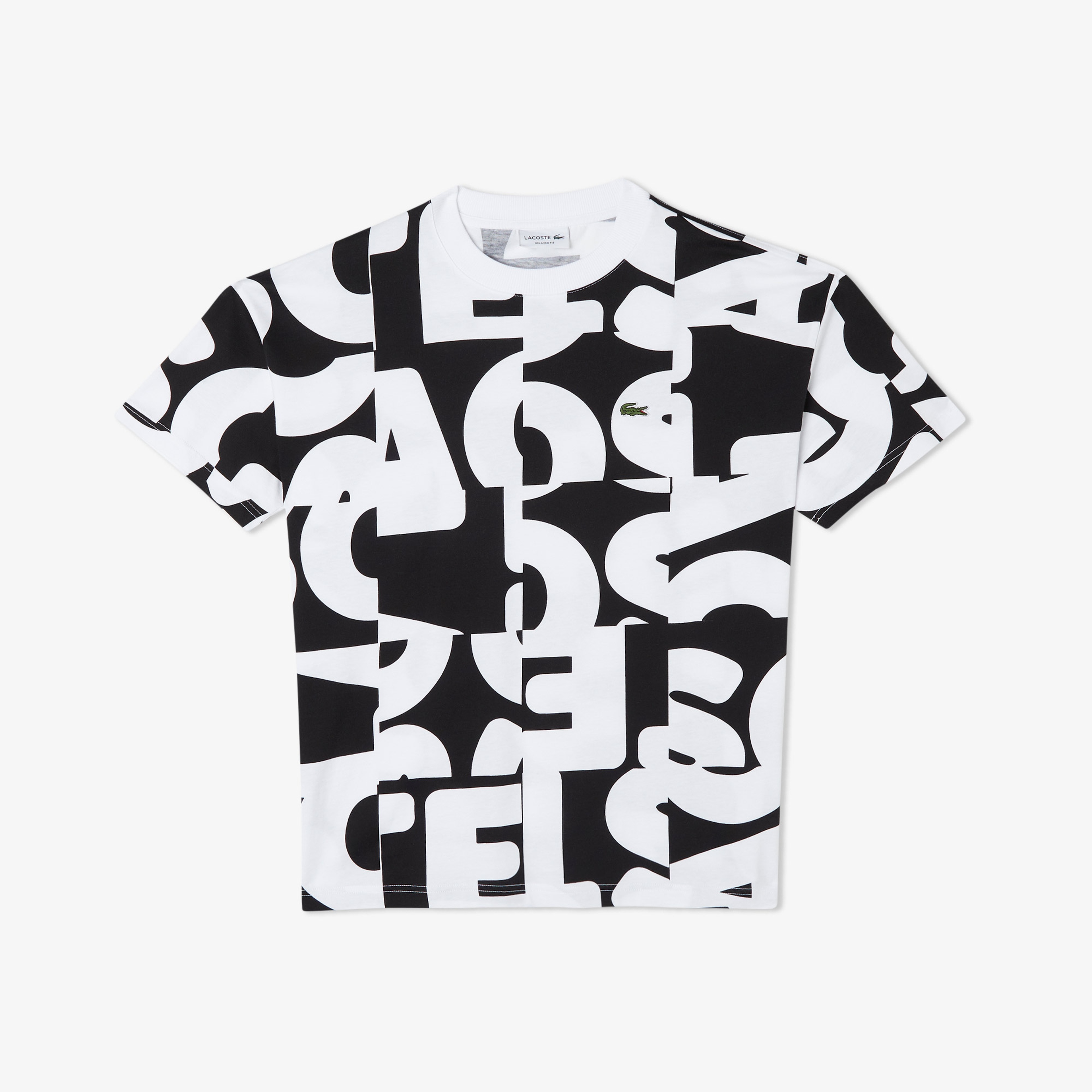 Lacoste Bisiklet Yaka Baskılı Erkek Siyah T-Shirt