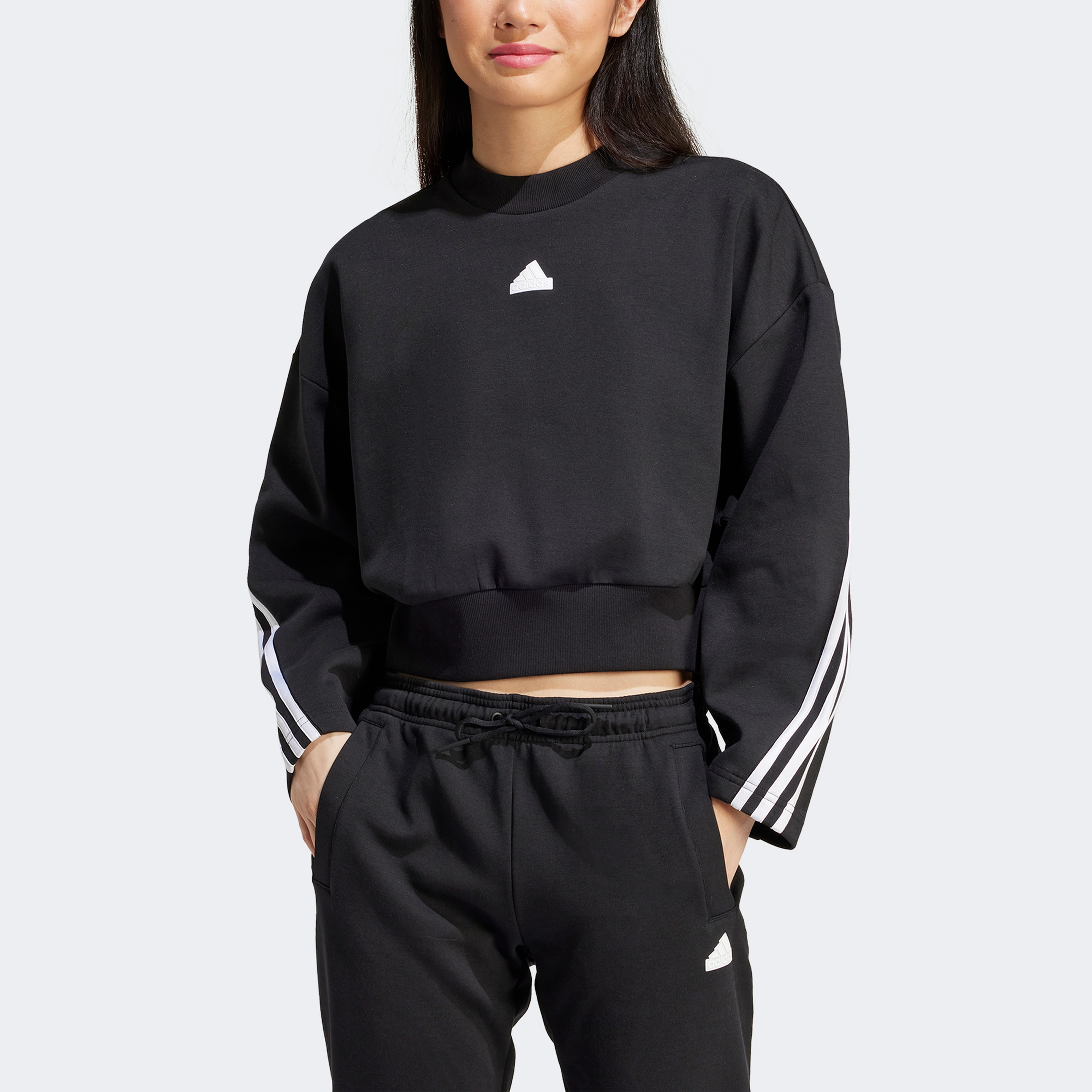 adidas Fi 3S Swt Kadın Siyah Günlük Sweatshirt