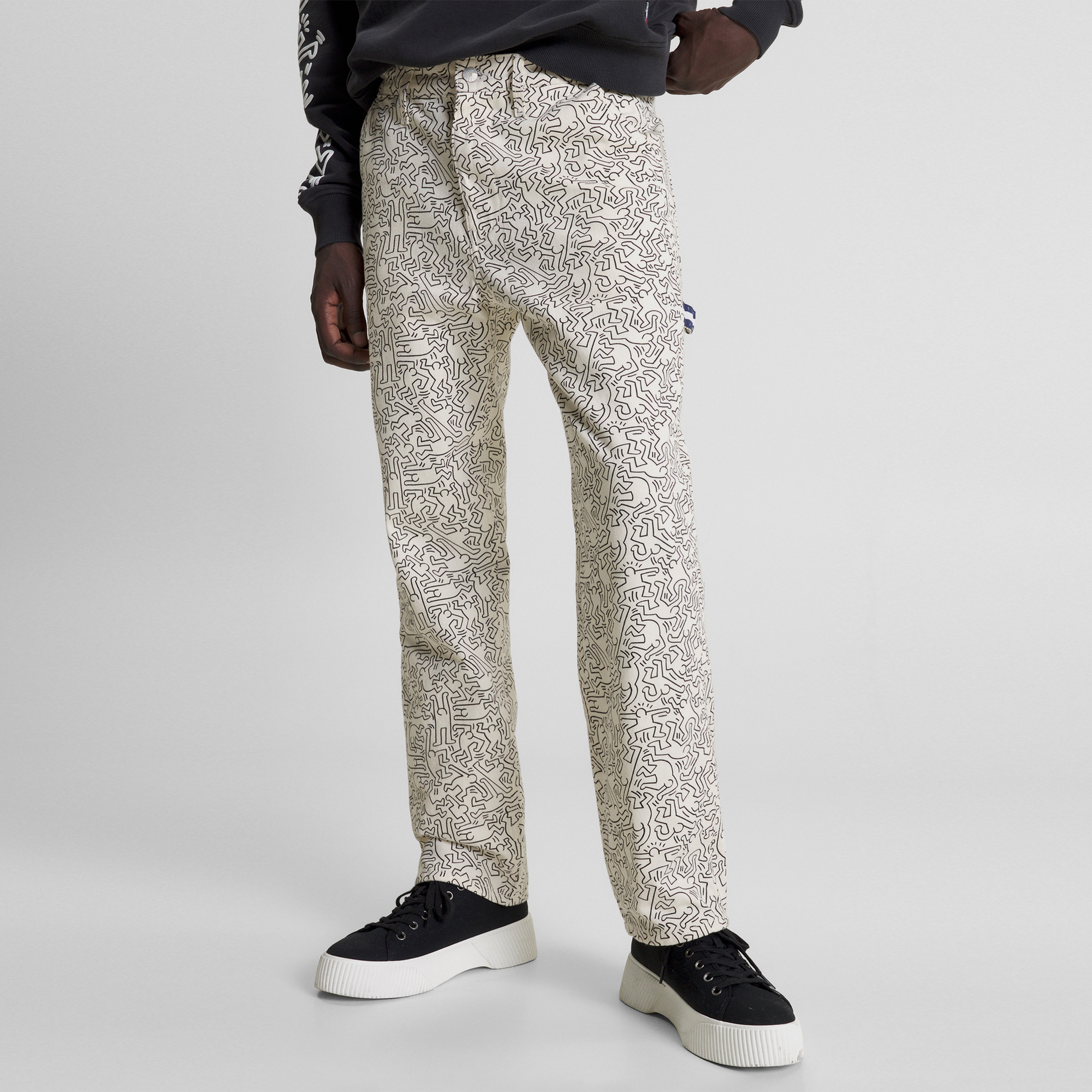 Tommy Jeans x Keith Haring Dancing Erkek Beyaz Pantolon