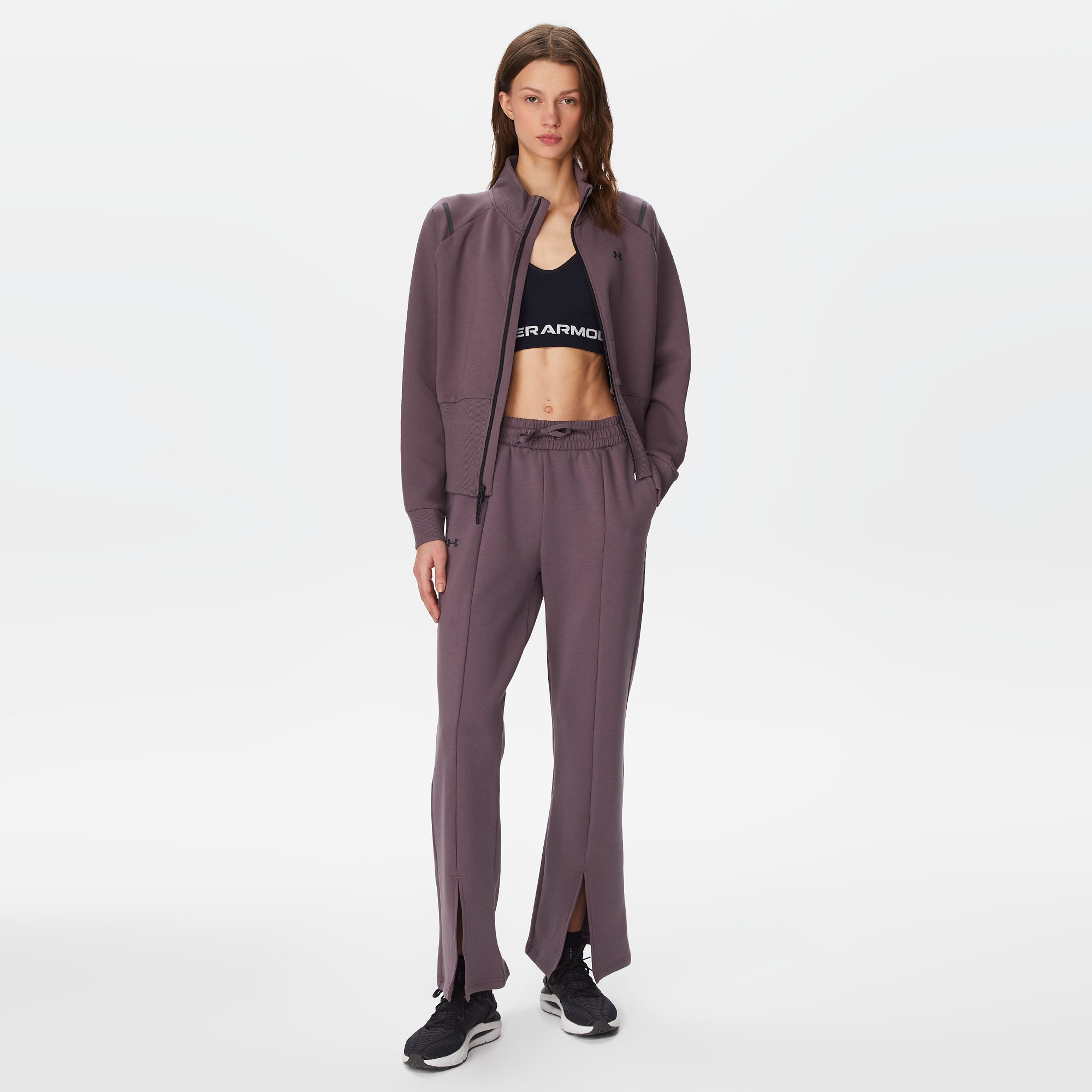 Under Armour Unstoppable Fleece Knit Kadın Gri Sweatshirt