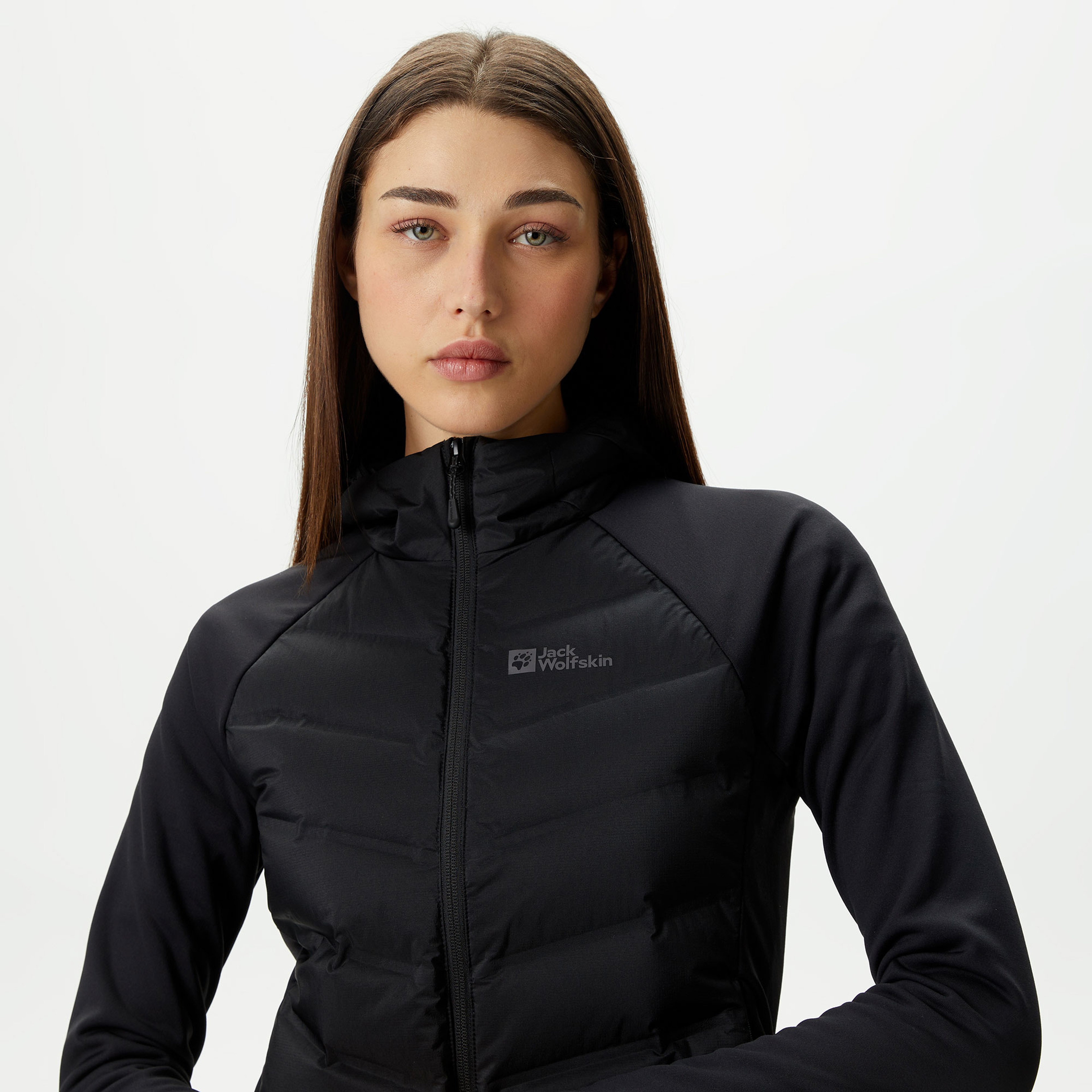 Jack Wolfskin Tasman Down Hybrid Kadın Siyah Mont