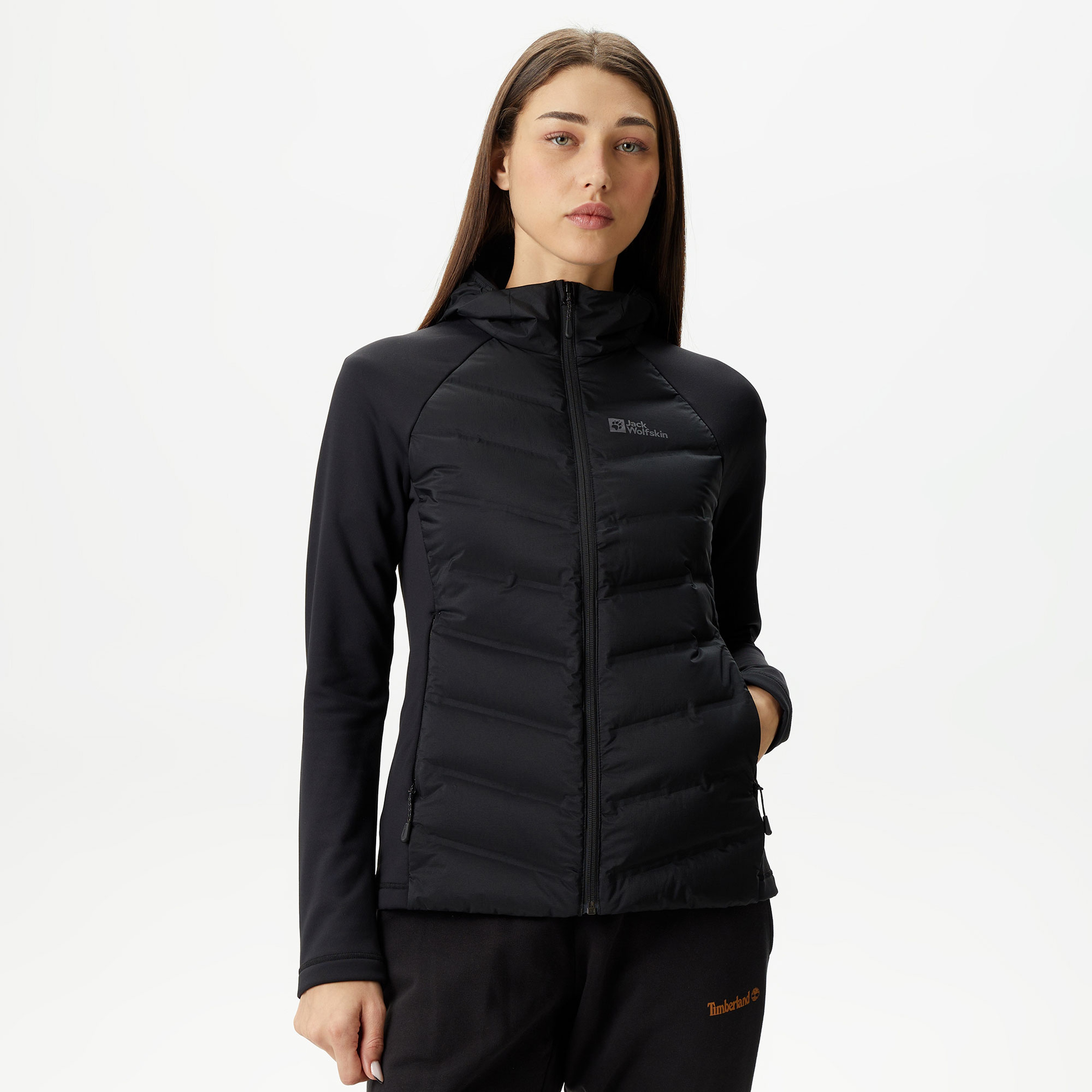 Jack Wolfskin Tasman Down Hybrid Kadın Siyah Mont