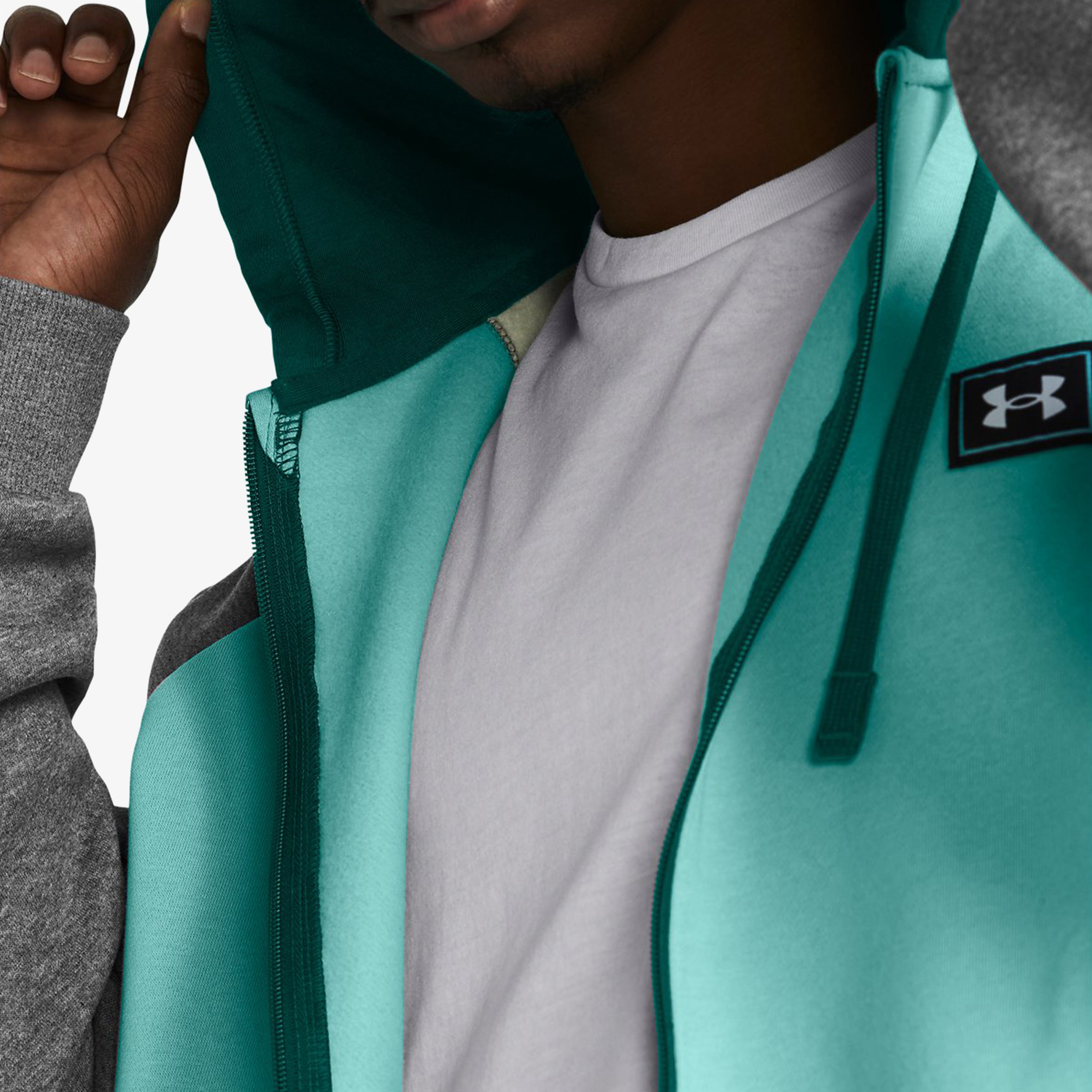Under Armour Rival Fleece Erkek Yeşil Fermuarlı Eşofman Üstü