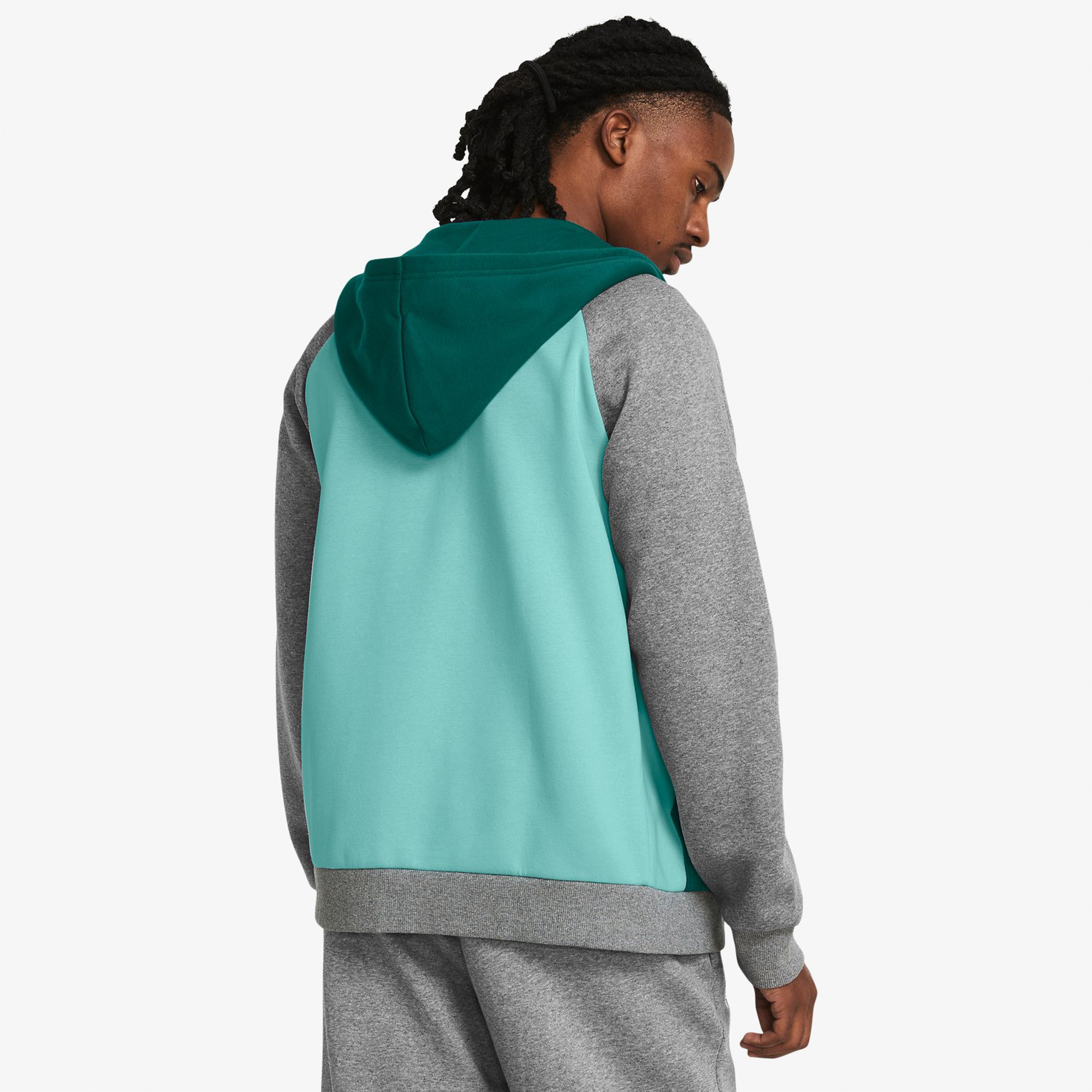 Under Armour Rival Fleece Erkek Yeşil Fermuarlı Eşofman Üstü