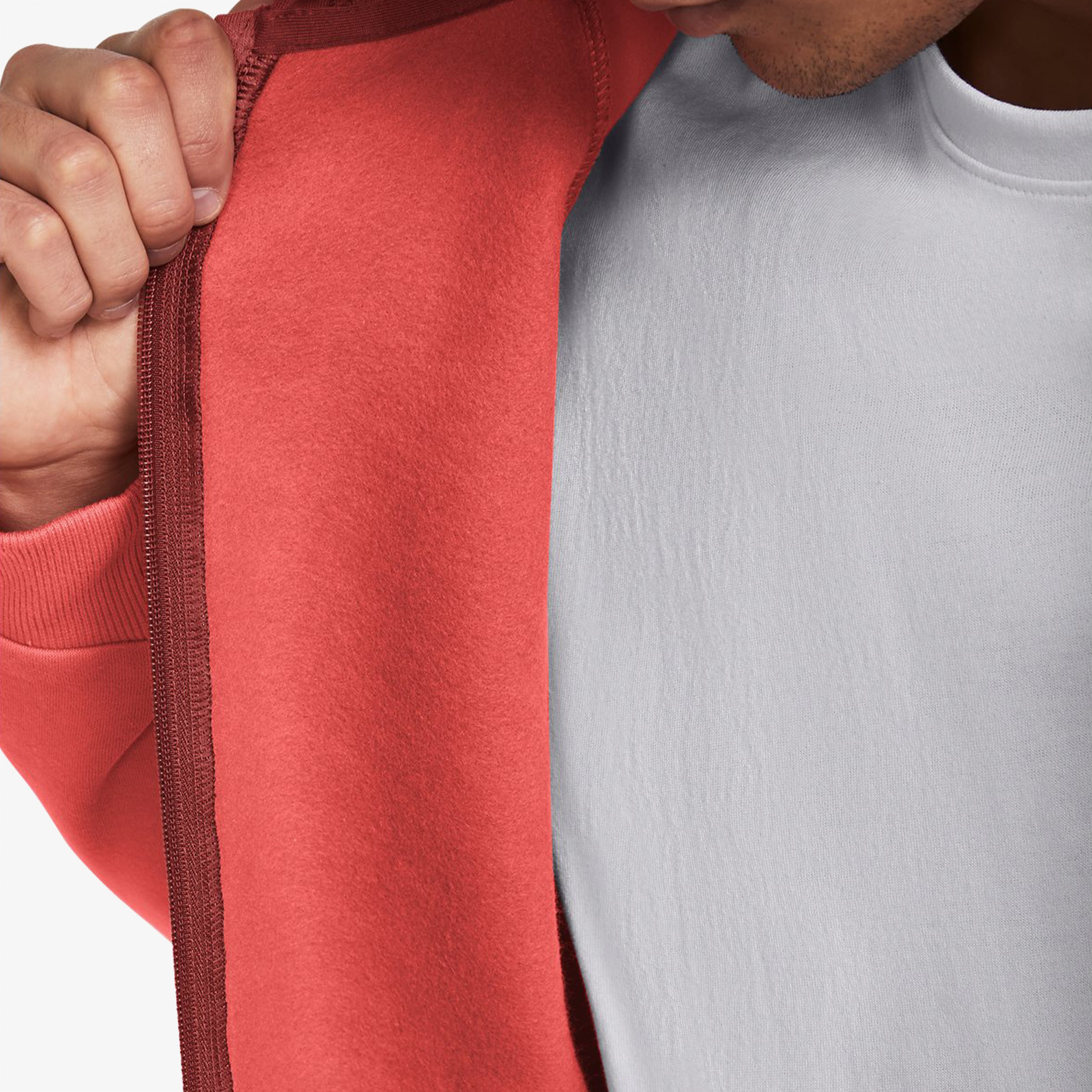 Under Armour Rival Fleece Erkek Kırmızı Fermuarlı Eşofman Üstü