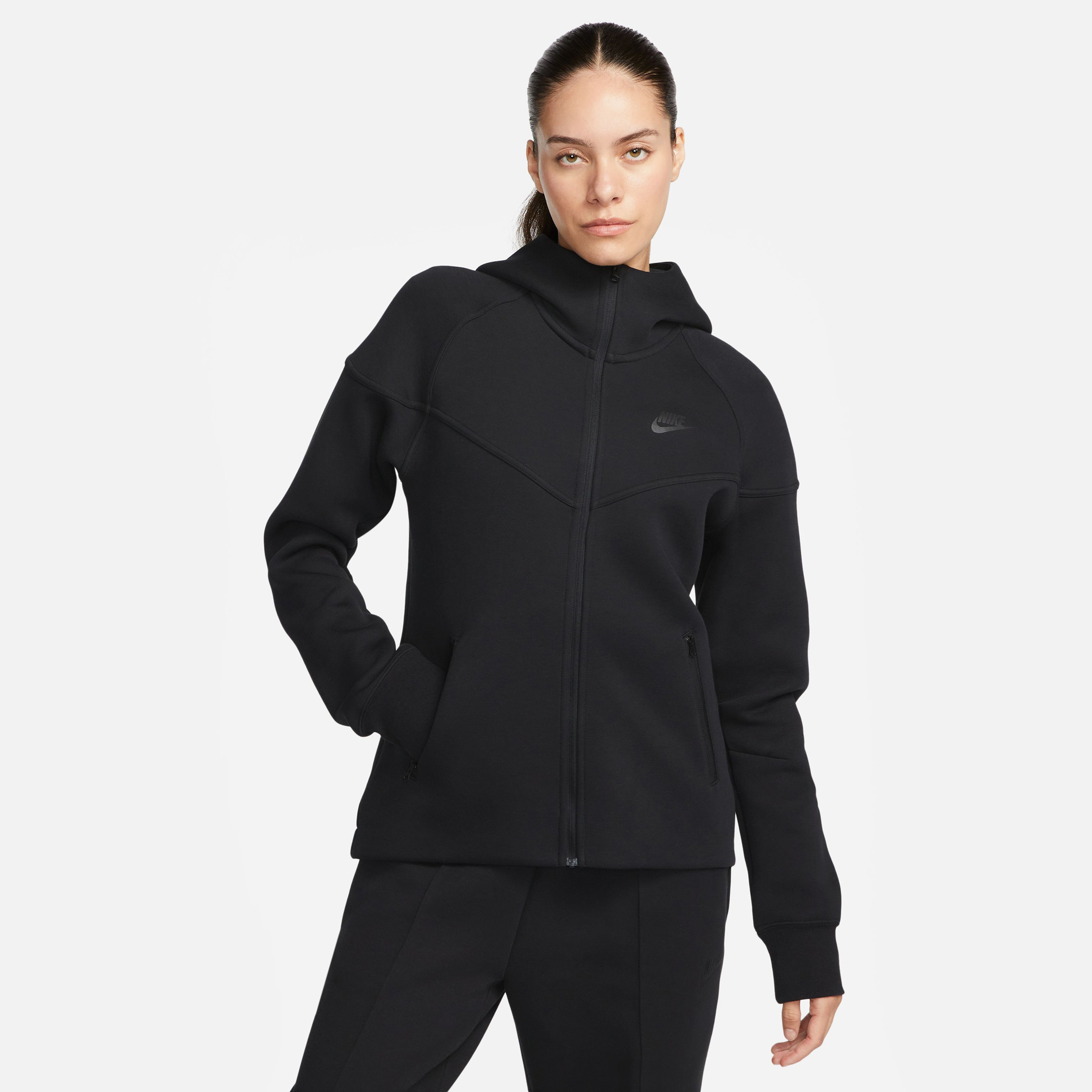 Nike Sportswear Tech Fleece Windrunner Kadın Siyah Eşofman Üstü