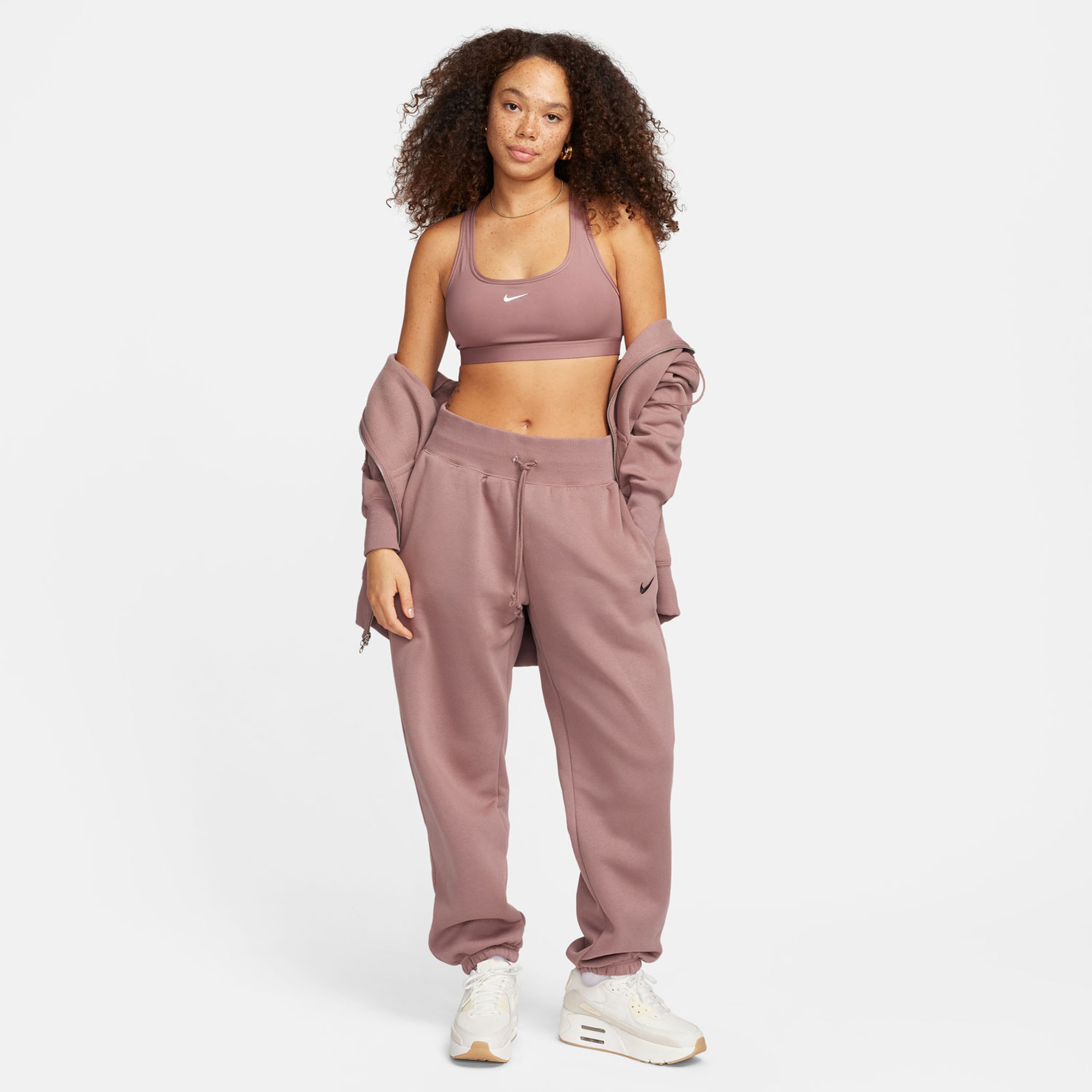 Nike Sportswear Phoenix Fleece Kadın Mor Günlük Eşofman Üstü