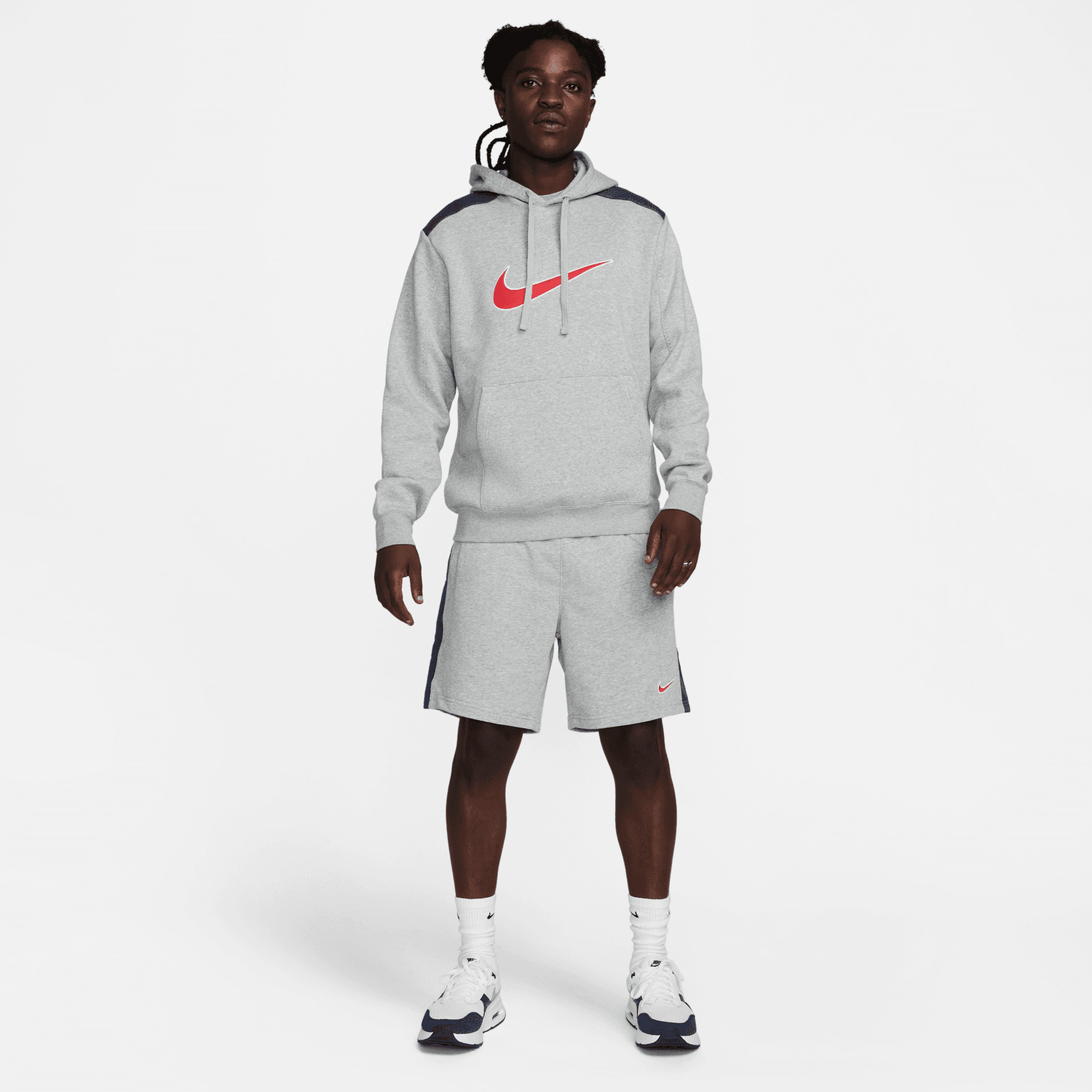 Nike Sportswear Fleece Erkek Gri Günlük Sweatshirt