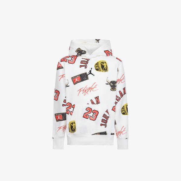 Jordan Essentials All-Over Printed Çocuk Beyaz Sweatshirt