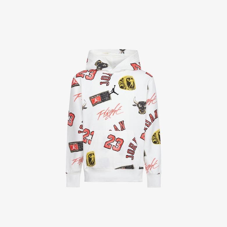 Jordan Essentials All-Over Printed Çocuk Beyaz Sweatshirt