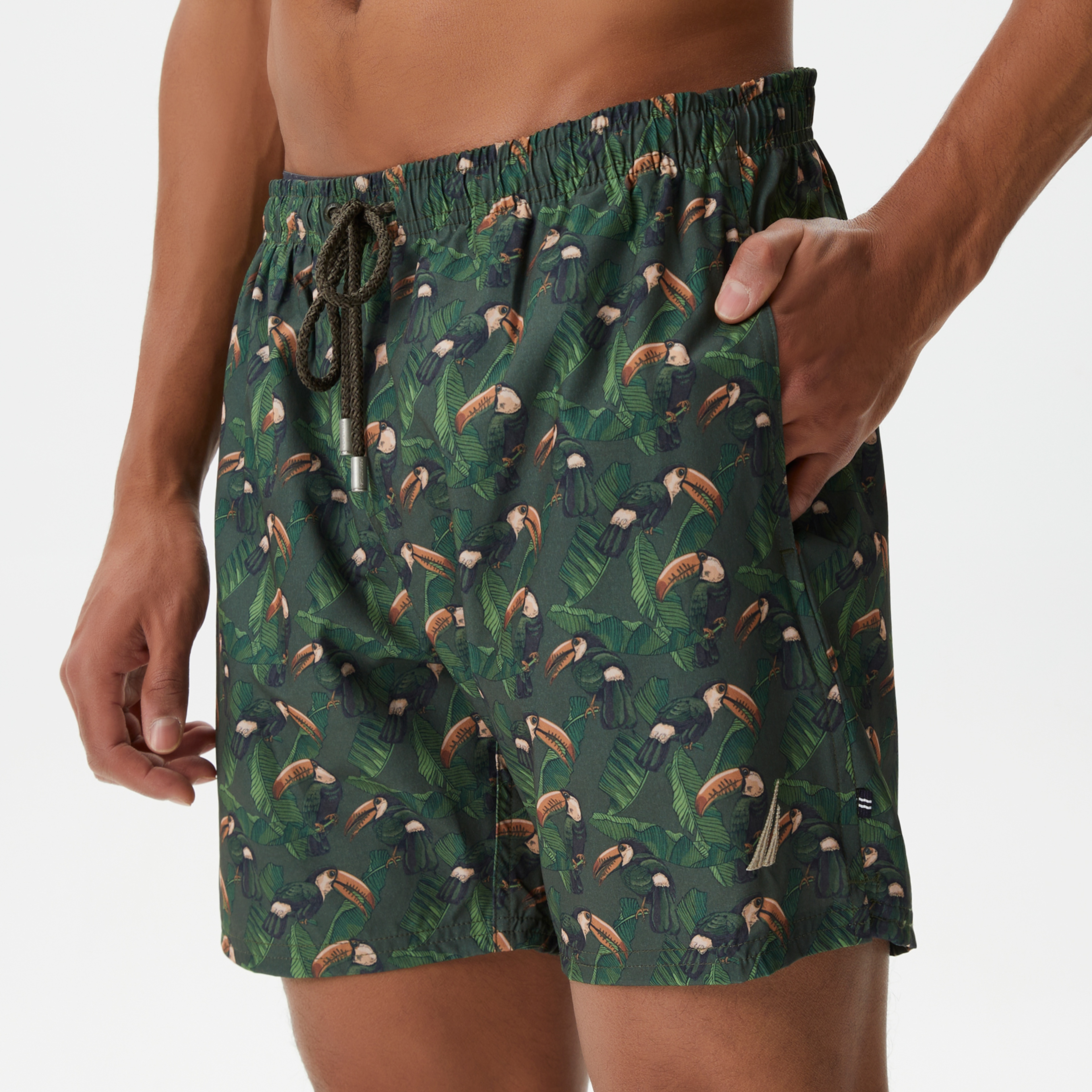 Nautica Erkek Yeşil Baskılı Deniz Şortu