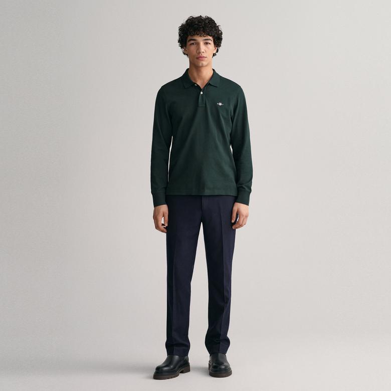 GANT Erkek Yeşil Regular Fit Uzun Kollu Polo