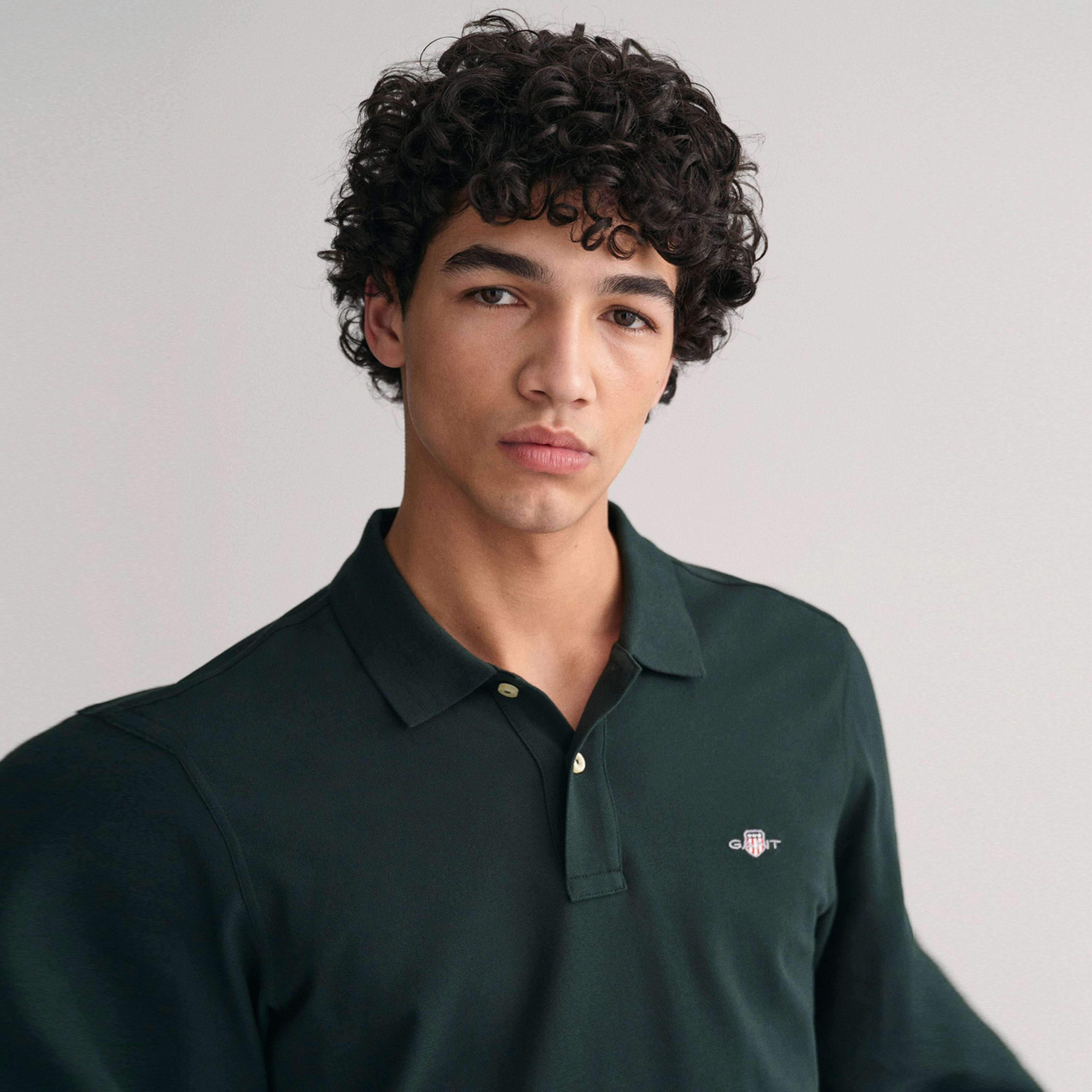 GANT Erkek Yeşil Regular Fit Uzun Kollu Polo