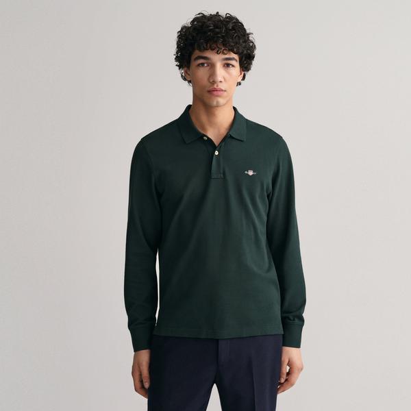 GANT Erkek Yeşil Regular Fit Uzun Kollu Polo