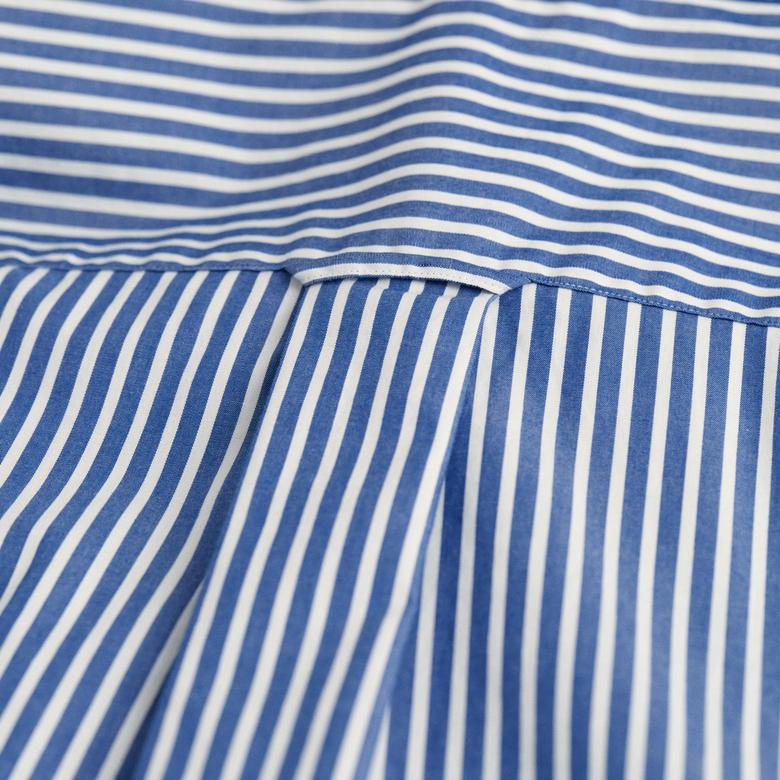 GANT Erkek Mavi Regular Fit Düğmeli Yaka Çizgili Poplin Gömlek