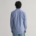 GANT Erkek Mavi Regular Fit Düğmeli Yaka Çizgili Poplin Gömlek